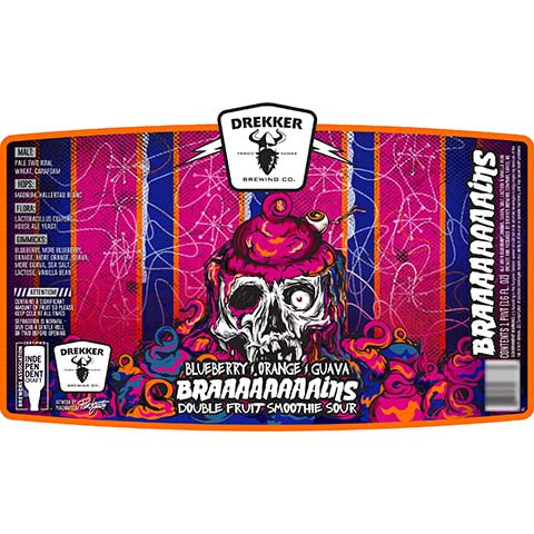 Drekker Blueberry Orange Guava Braaaaaaaaains Double Fruit Smoothie Sour by CraftShack Liquor Store