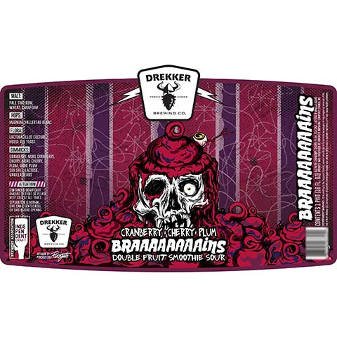 Drekker Cranberry Cherry Plum Braaaaaaaains Double Fruit Smoothie Sour by CraftShack Liquor Store