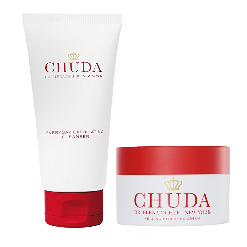 Everyday Exfoliating Cleanser + Healing Hydrating Cream 50ml DUO by Chuda Skincare