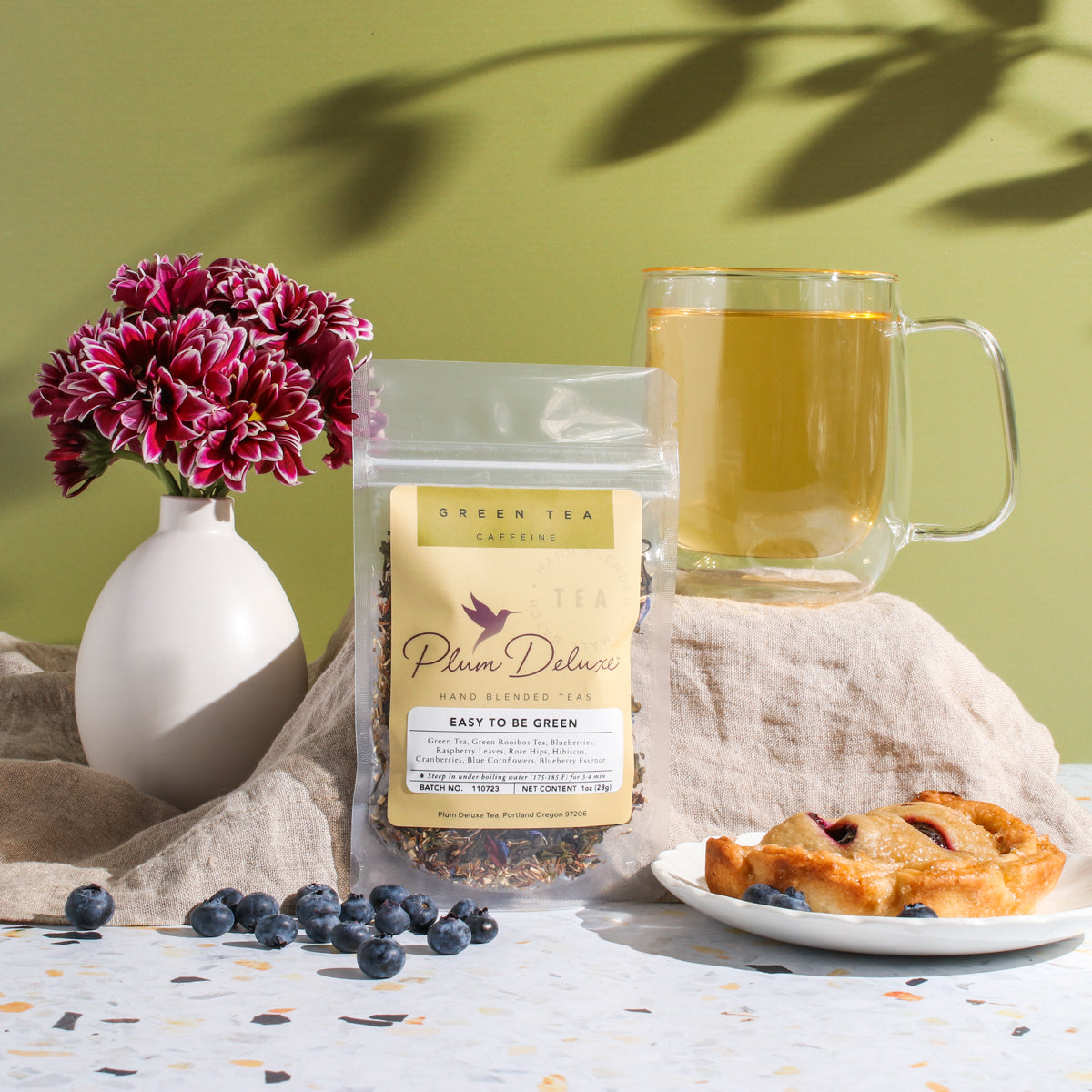 Easy to Be Green Tea (Blueberry - Hibiscus) by Plum Deluxe Tea