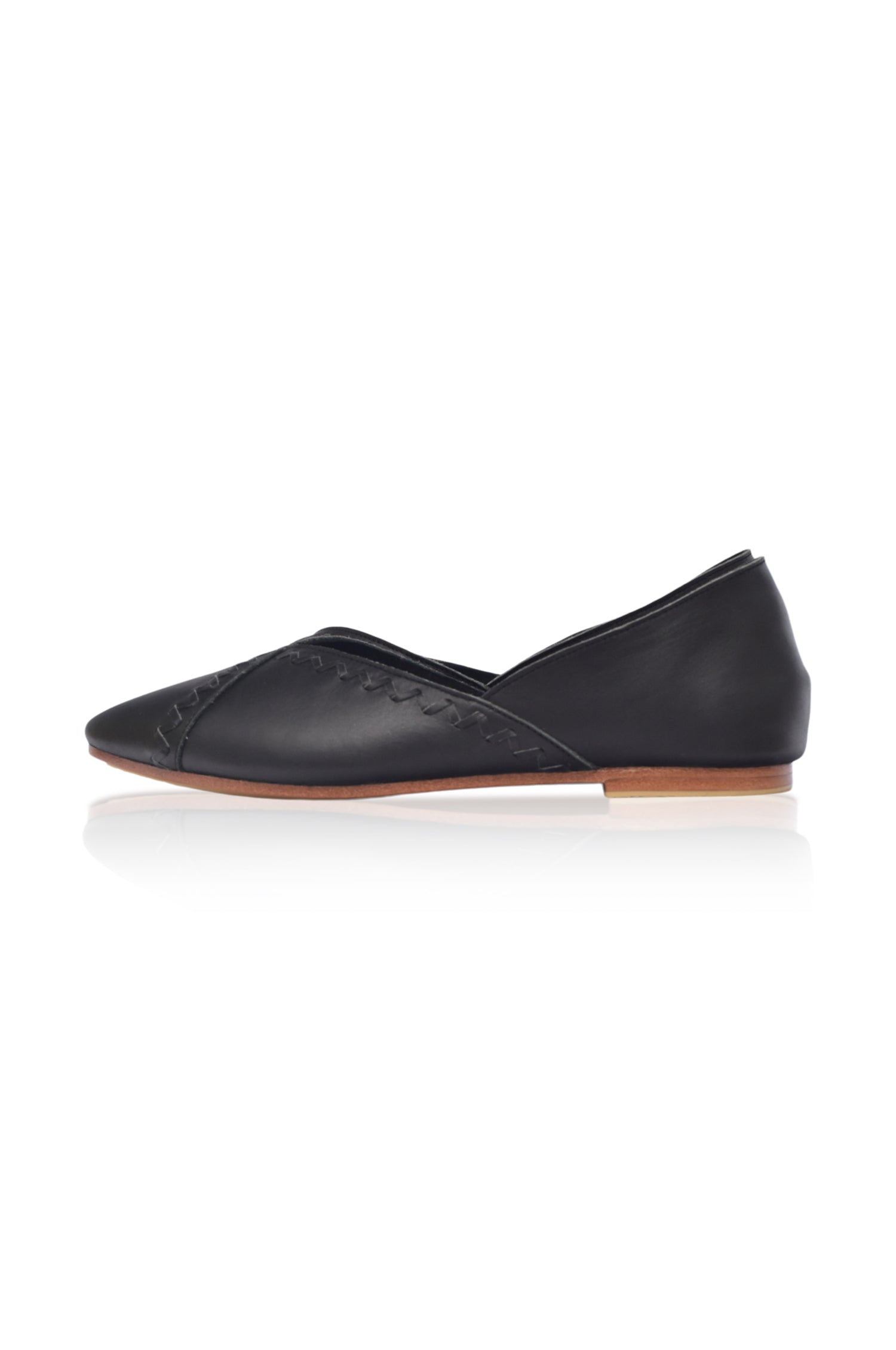 Elle Pointy Toe Leather Ballet Flats by Bali ELF