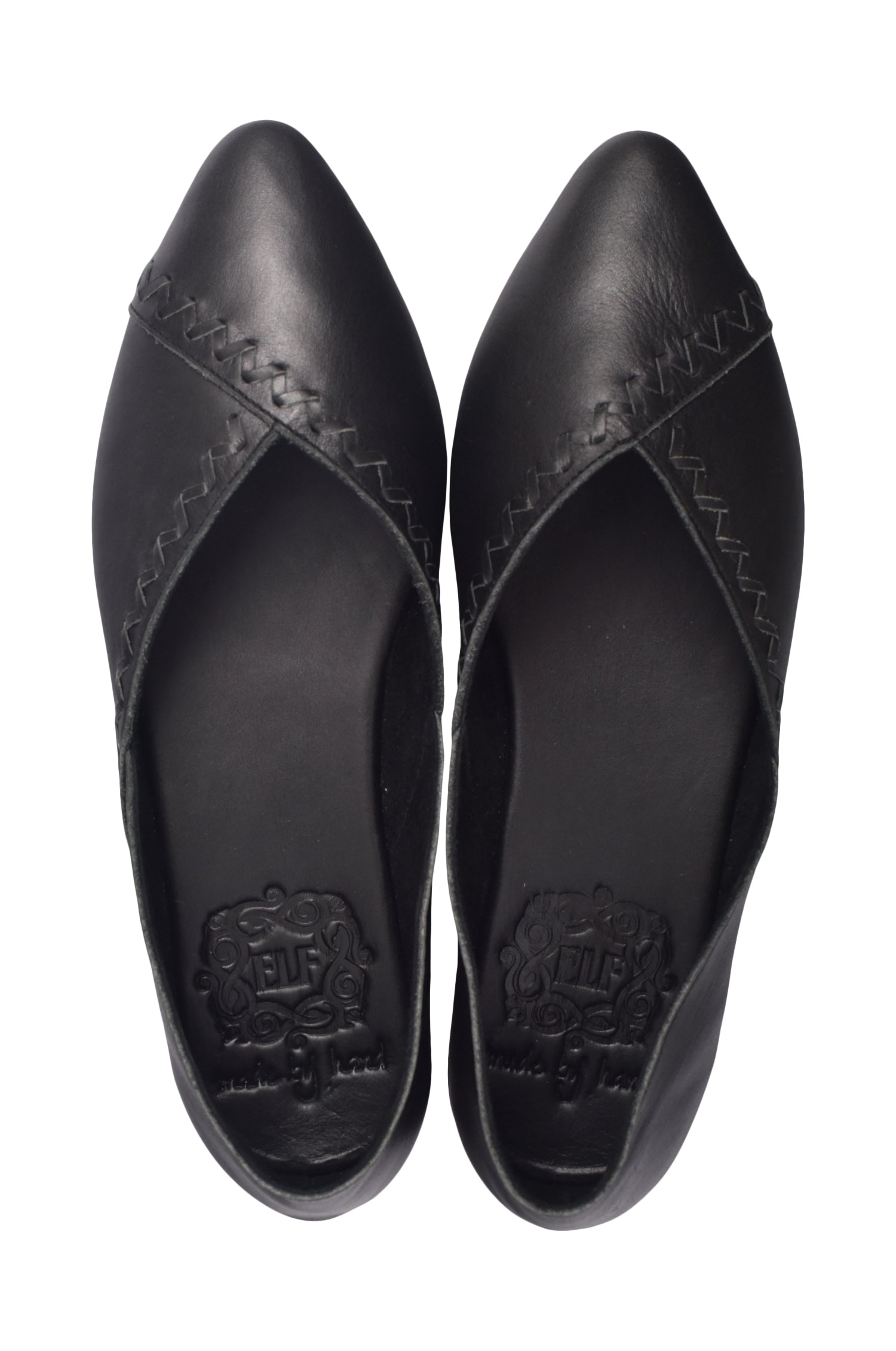 Elle Pointy Toe Leather Ballet Flats by Bali ELF