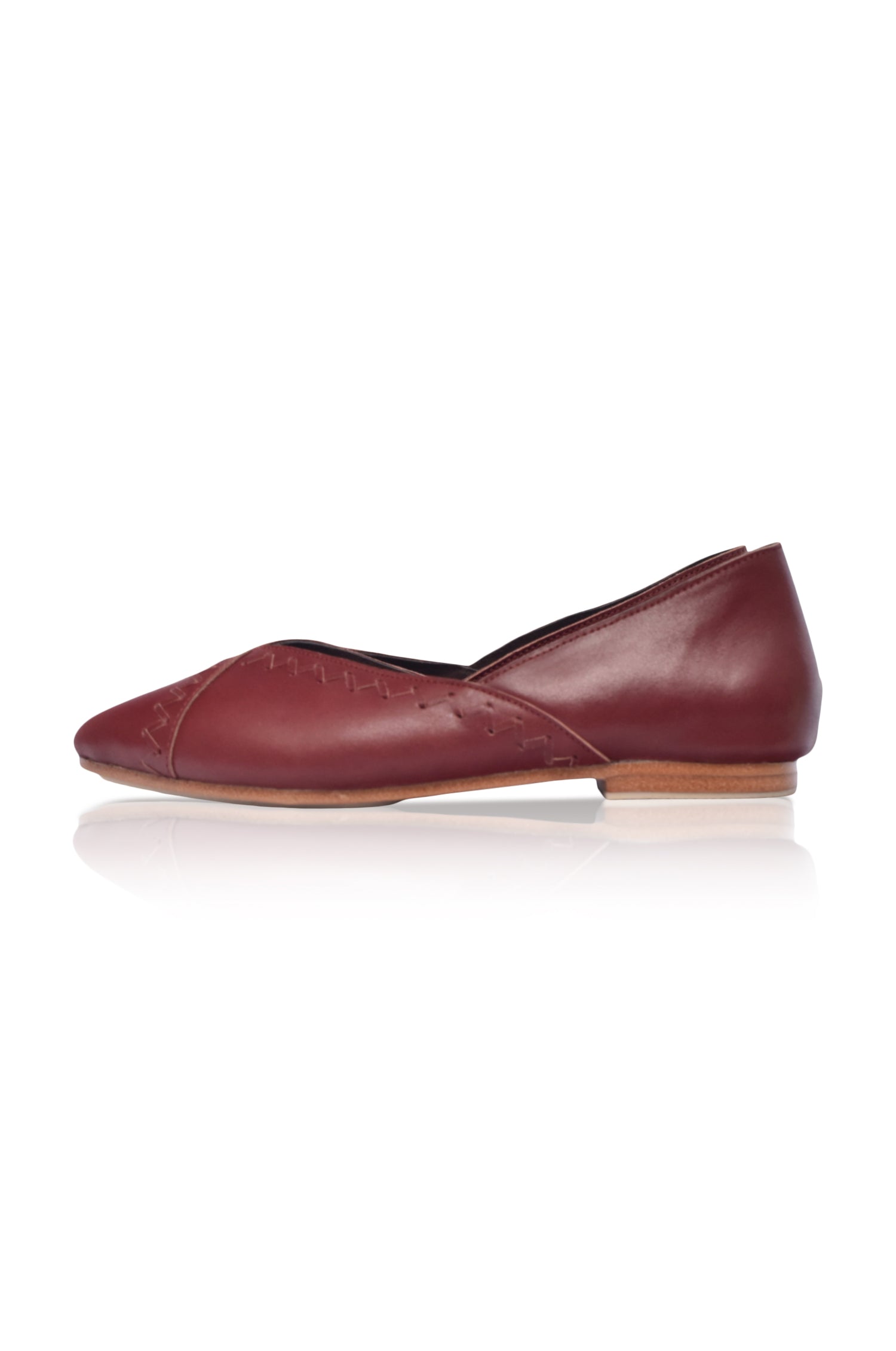 Elle Pointy Toe Leather Ballet Flats by Bali ELF