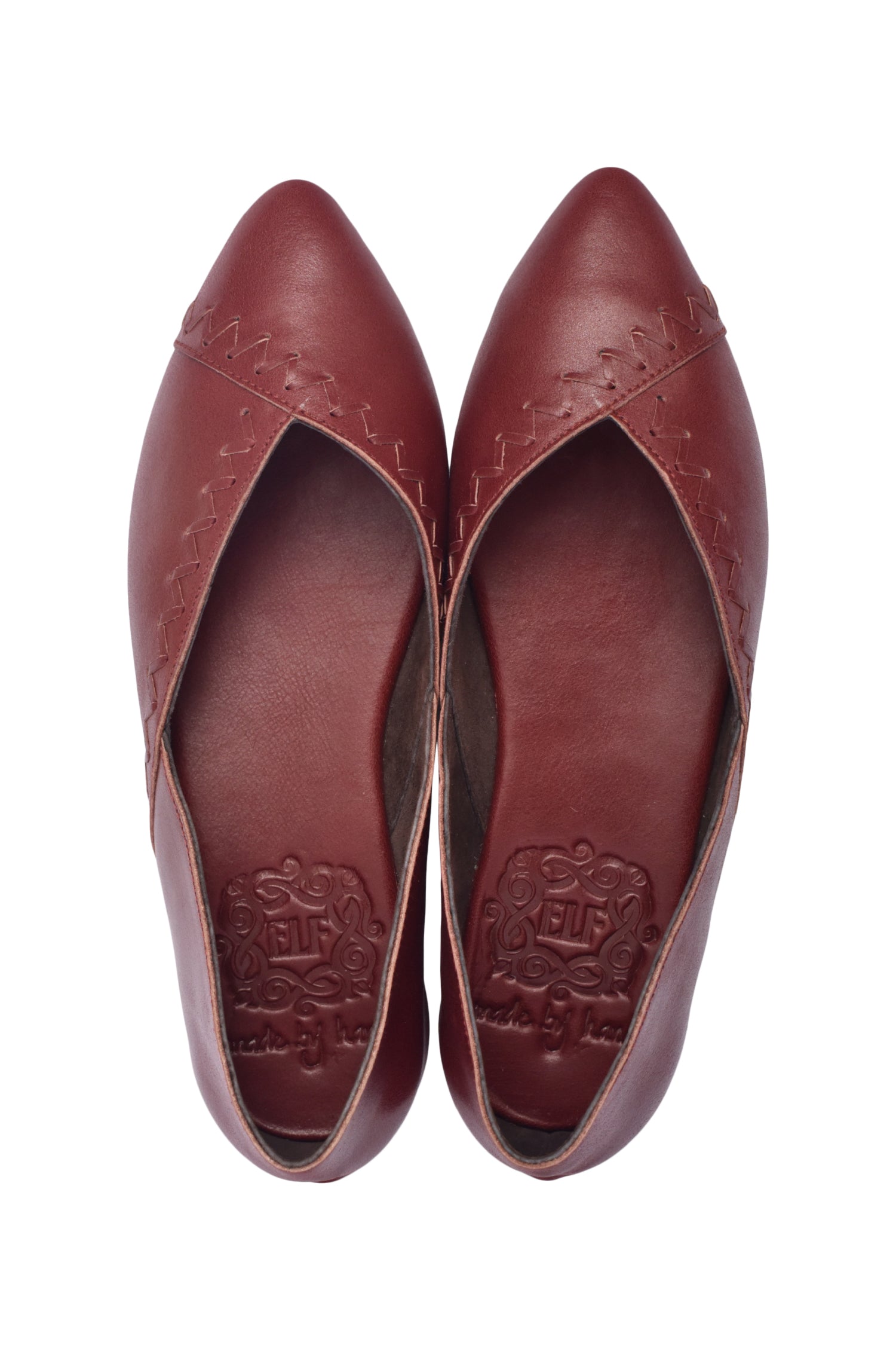 Elle Pointy Toe Leather Ballet Flats by Bali ELF
