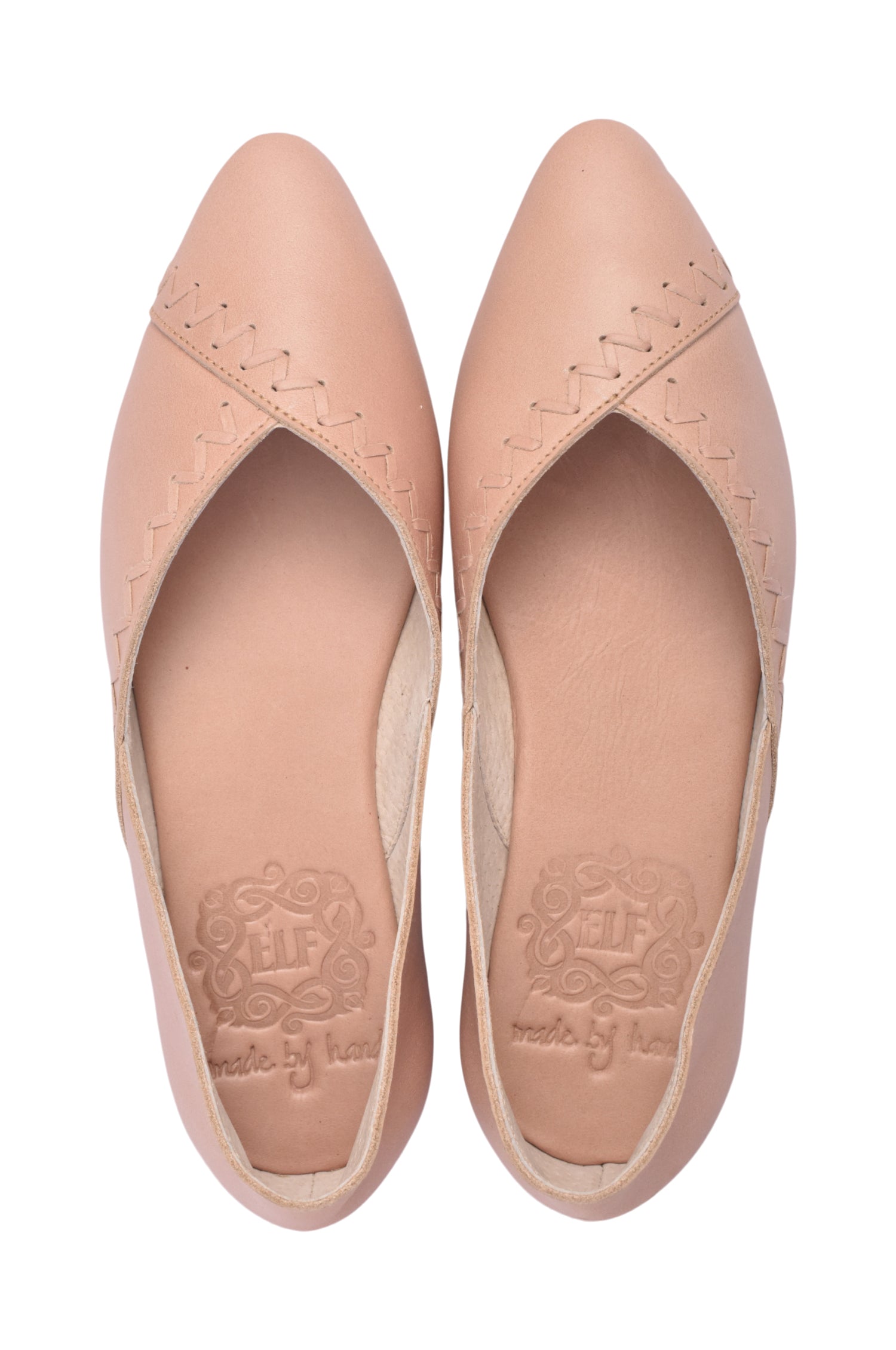 Elle Pointy Toe Leather Ballet Flats by Bali ELF