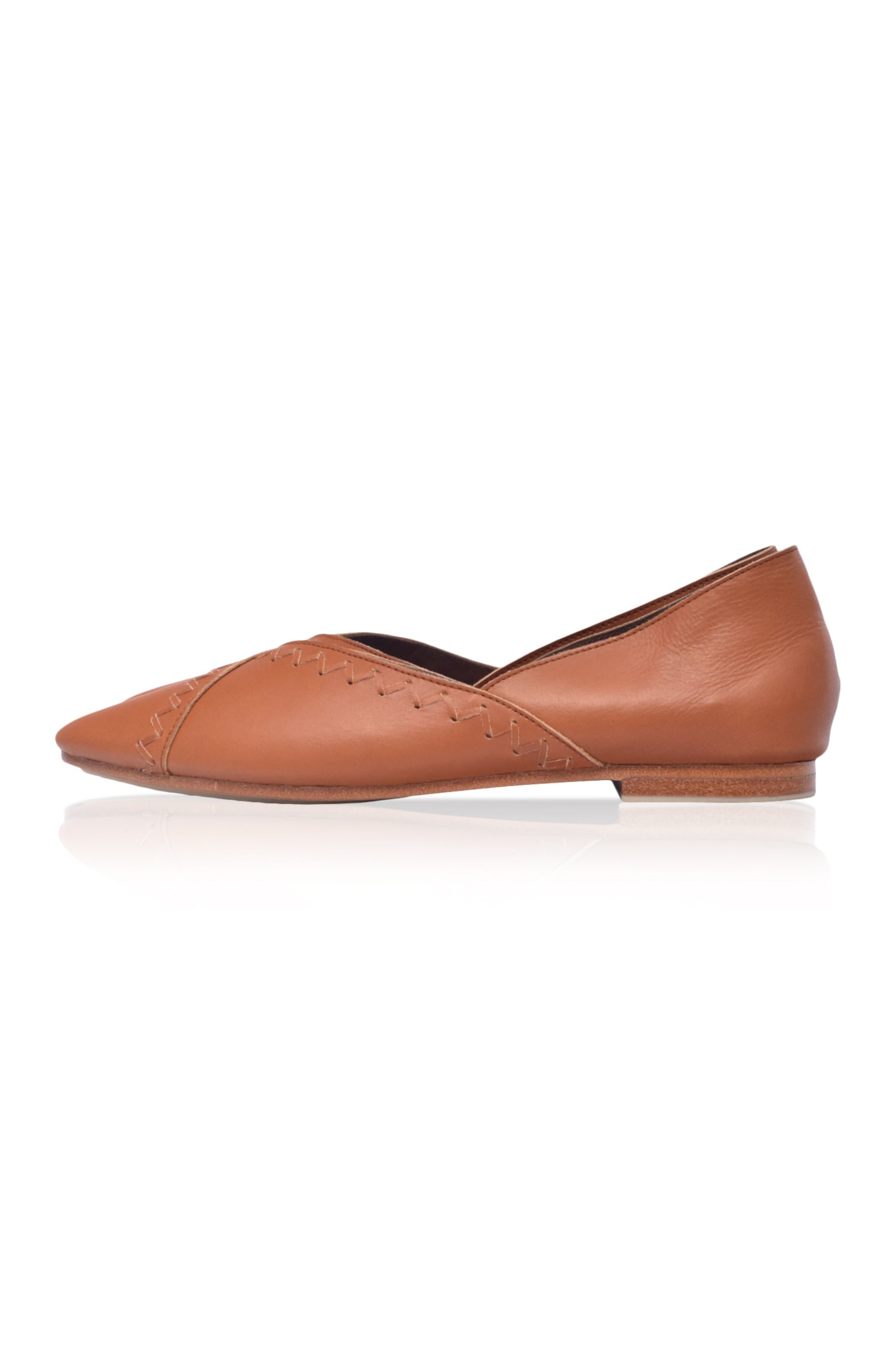 Elle Pointy Toe Leather Ballet Flats by Bali ELF