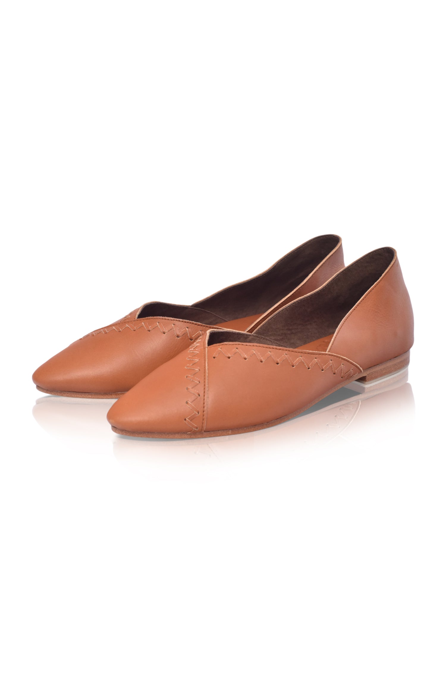 Elle Pointy Toe Leather Ballet Flats by Bali ELF