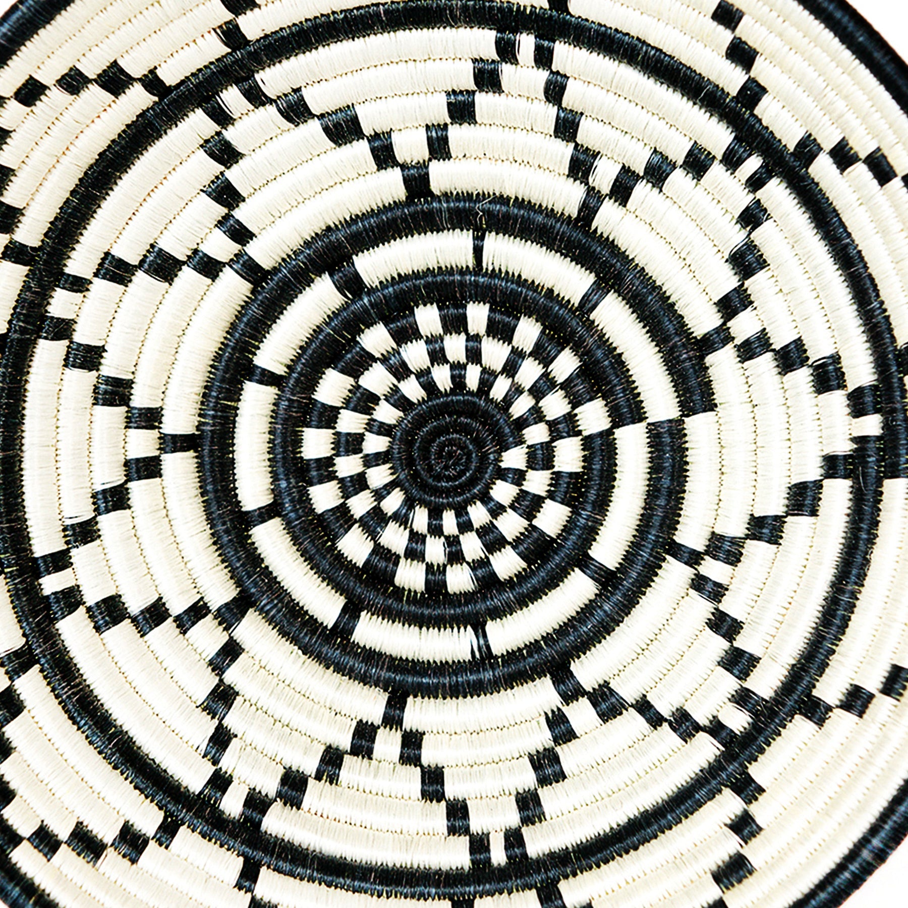  12" Large Black & White Thousand Hills  Round Basket by Kazi Goods - Wholesale Kazi Goods - Wholesale Perfumarie
