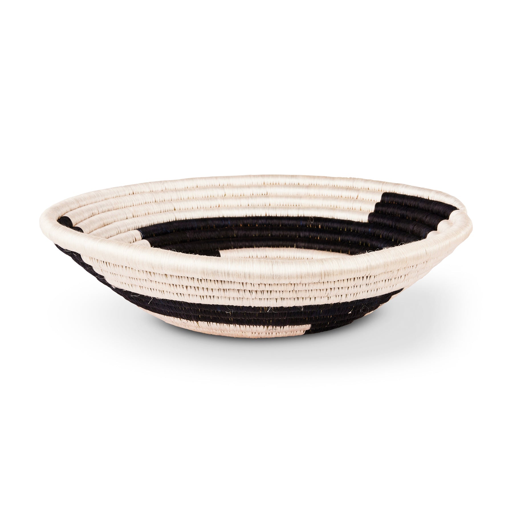  Modern Woven Bowl - 12" Black Geo by Kazi Goods - Wholesale Kazi Goods - Wholesale Perfumarie
