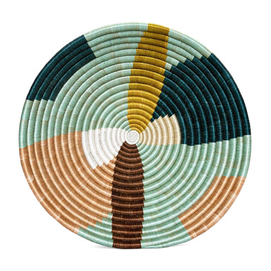  Restorative Woven Bowl - 14” Abstract Seafoam by Kazi Goods - Wholesale Kazi Goods - Wholesale Perfumarie