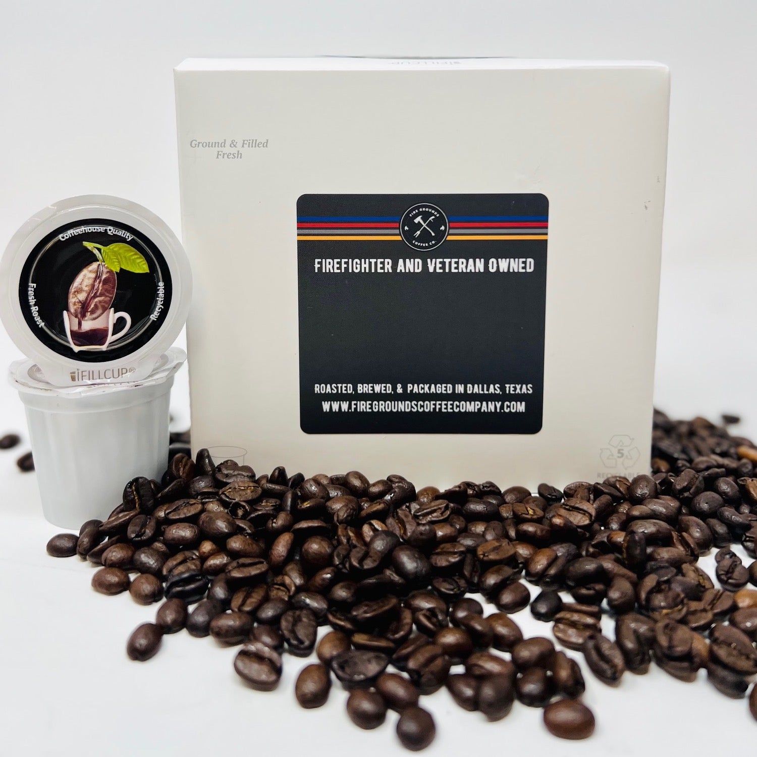 Dark Roast Coffee Pods by fire grounds coffee company