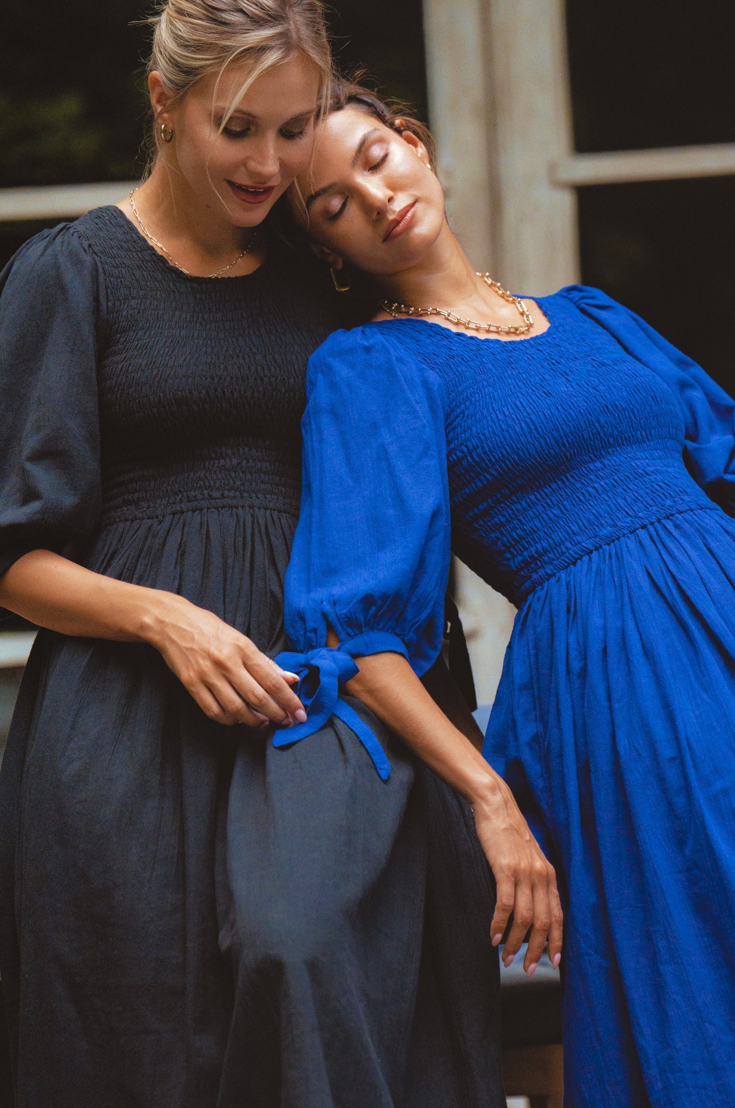 Freya Smocked Linen Midi Dress by Bali ELF