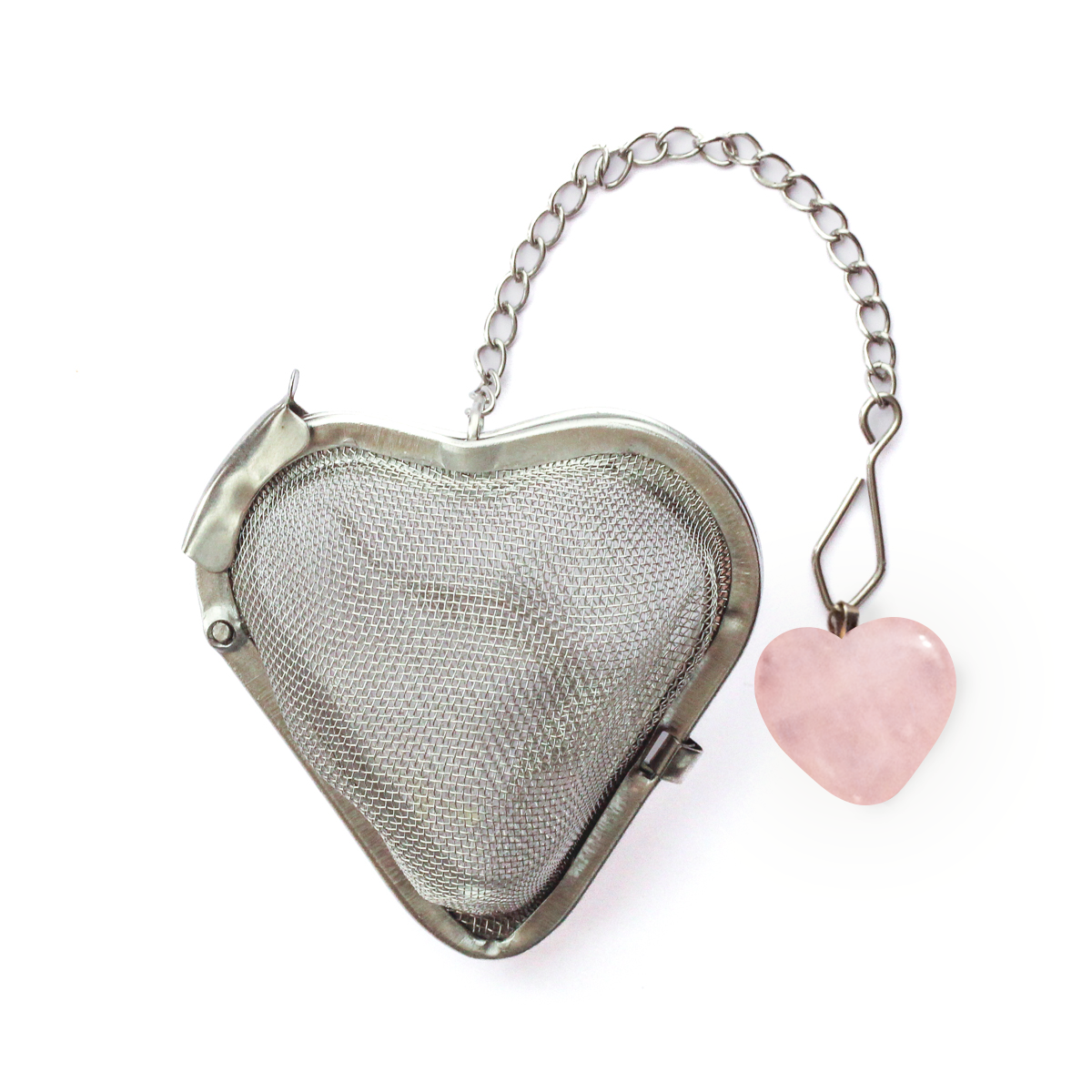 Gemstone Heart Tea Infuser (Rose Quartz - Amethyst) by Plum Deluxe Tea