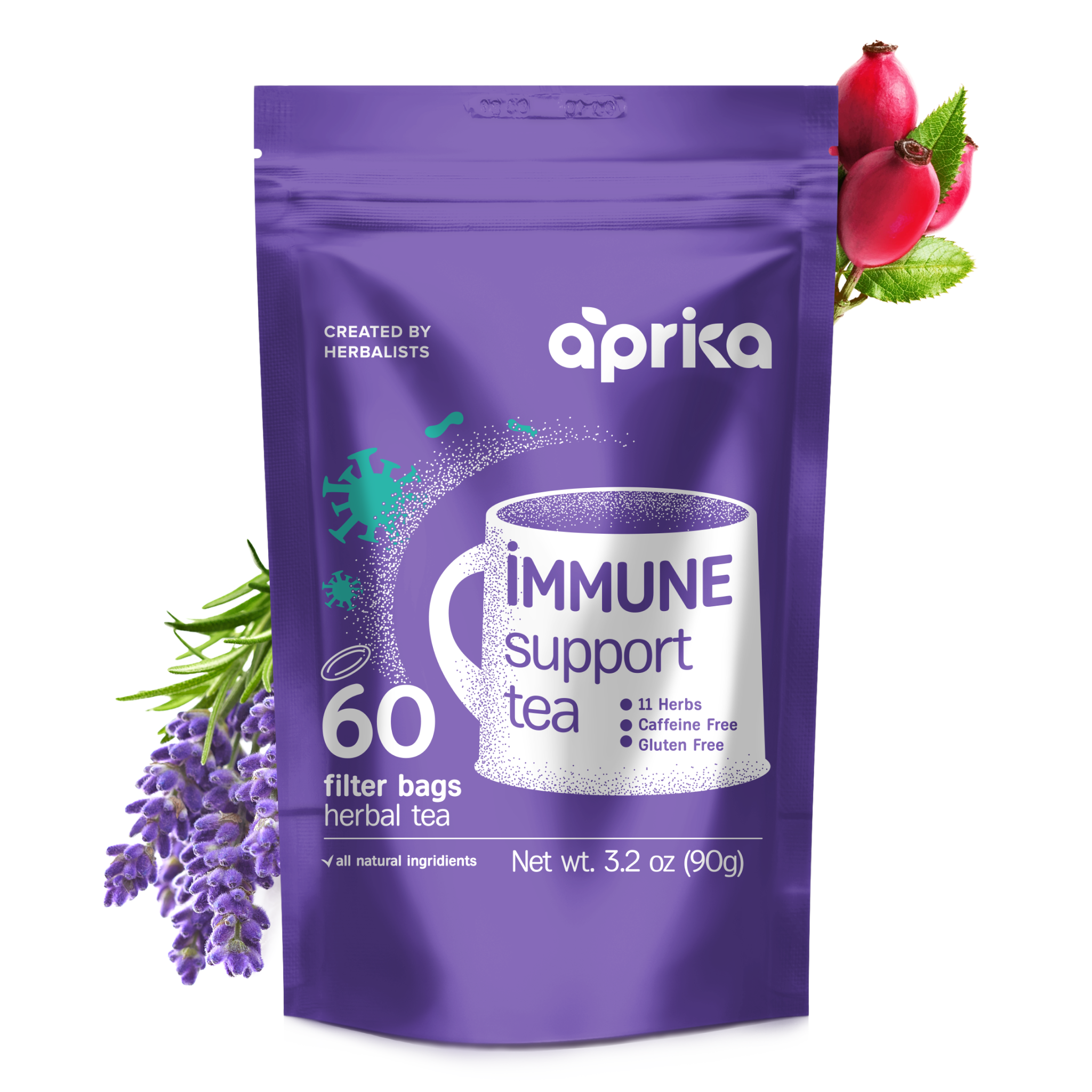 Immune System Support Herbal Tea, 60 Bags by Aprika Life