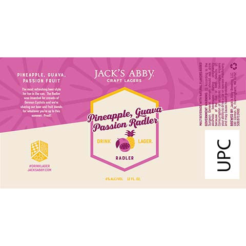 Jack's Abby Pineapple, Guava, Passion Fruit Radler by CraftShack Liquor Store