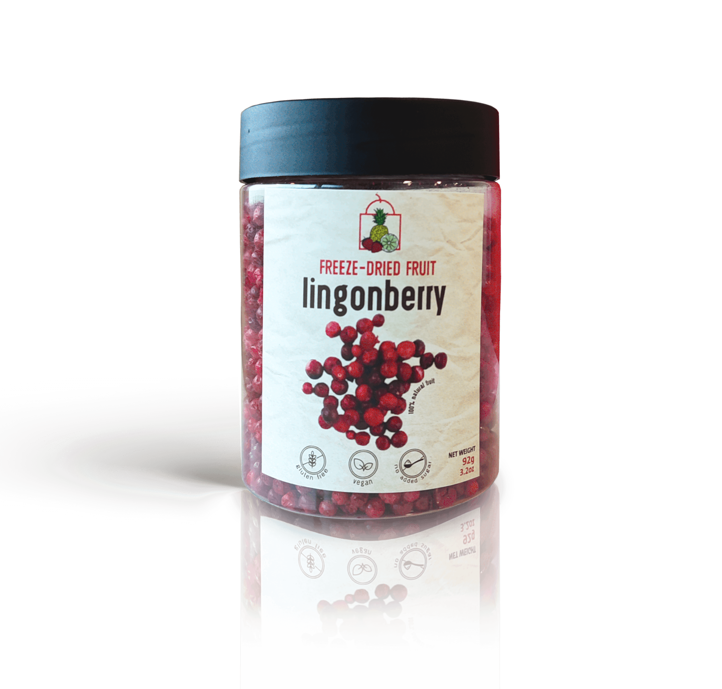 Freeze Dried Lingonberry Snack by Diaita Smart Foods (Worldwide Shipping)