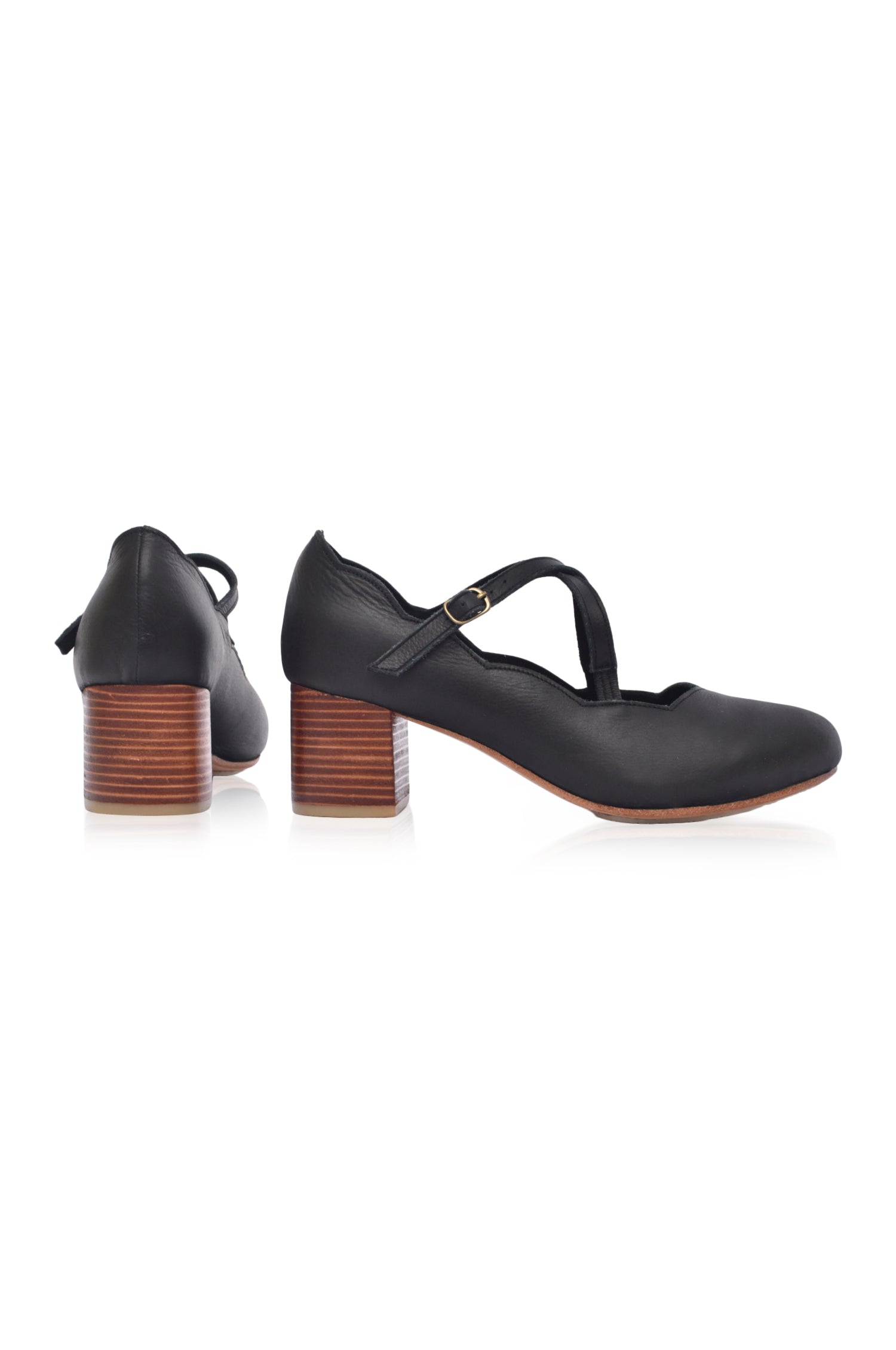 Lotus Criss Cross Leather Heels by Bali ELF
