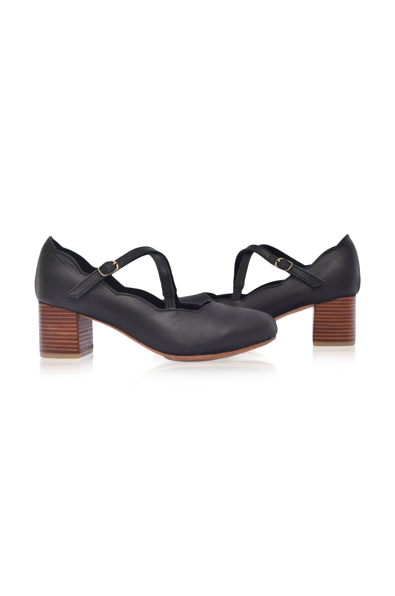 Lotus Criss Cross Leather Heels by Bali ELF