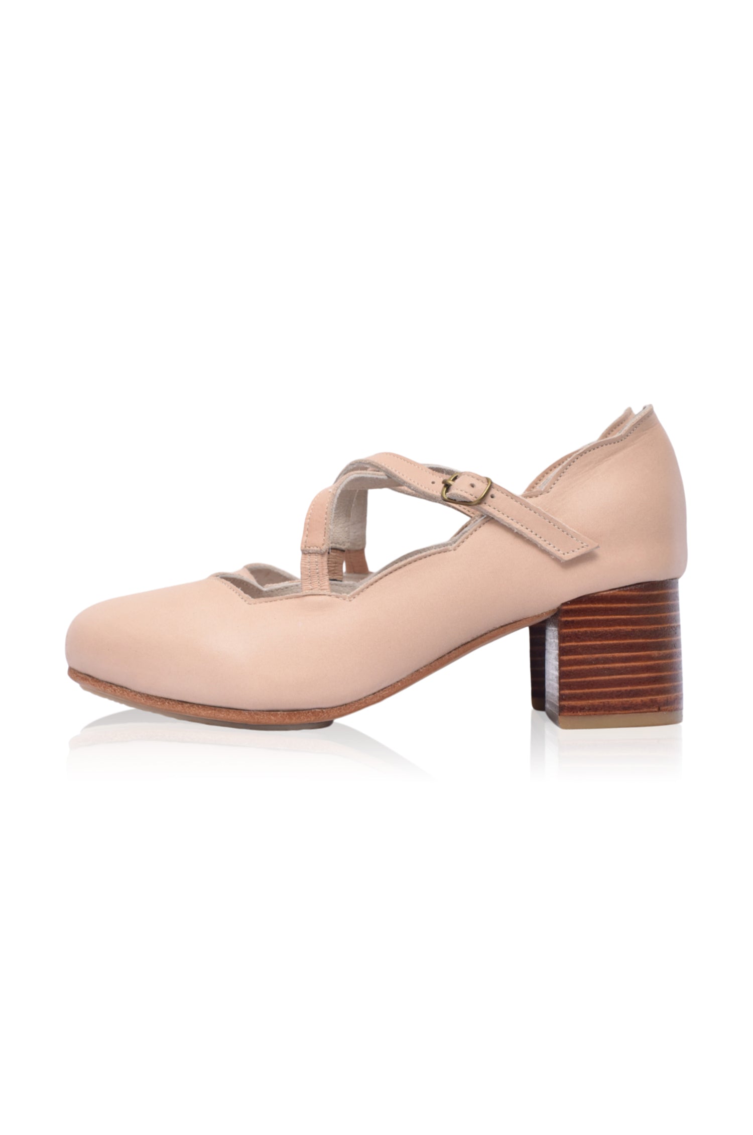 Lotus Criss Cross Leather Heels by Bali ELF