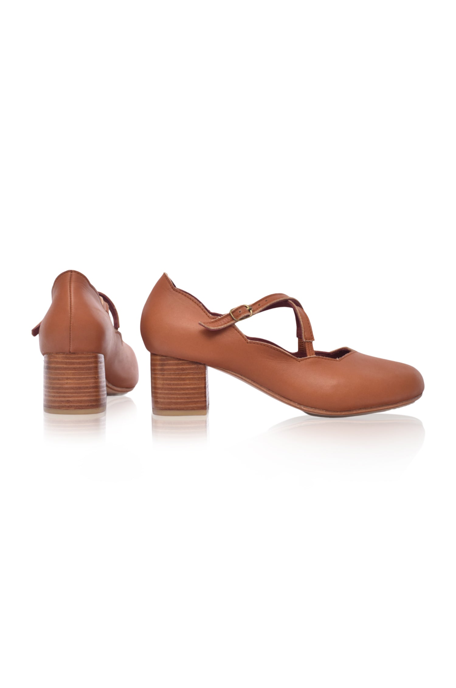 Lotus Criss Cross Leather Heels by Bali ELF