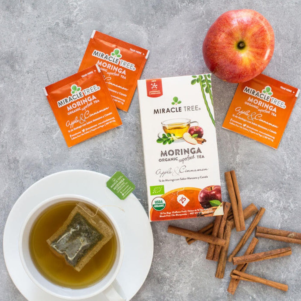 Organic Moringa Tea, Apple & Cinnamon by Miracle Tree