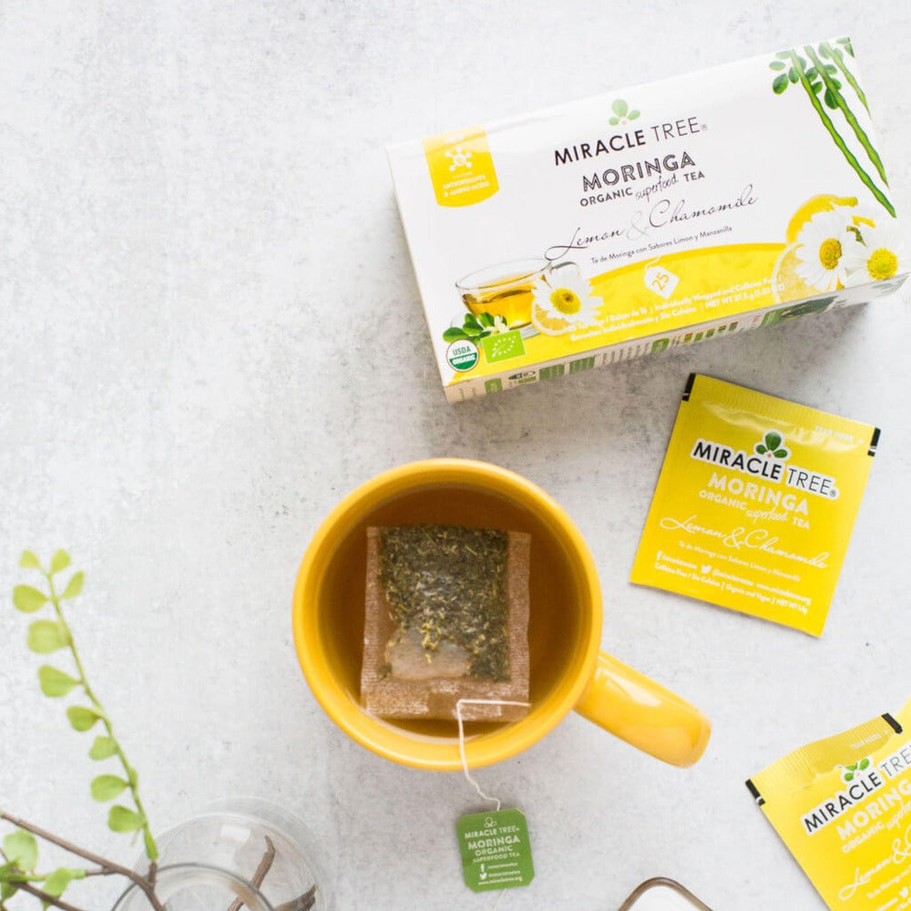 Organic Moringa Tea, Lemon & Chamomile by Miracle Tree