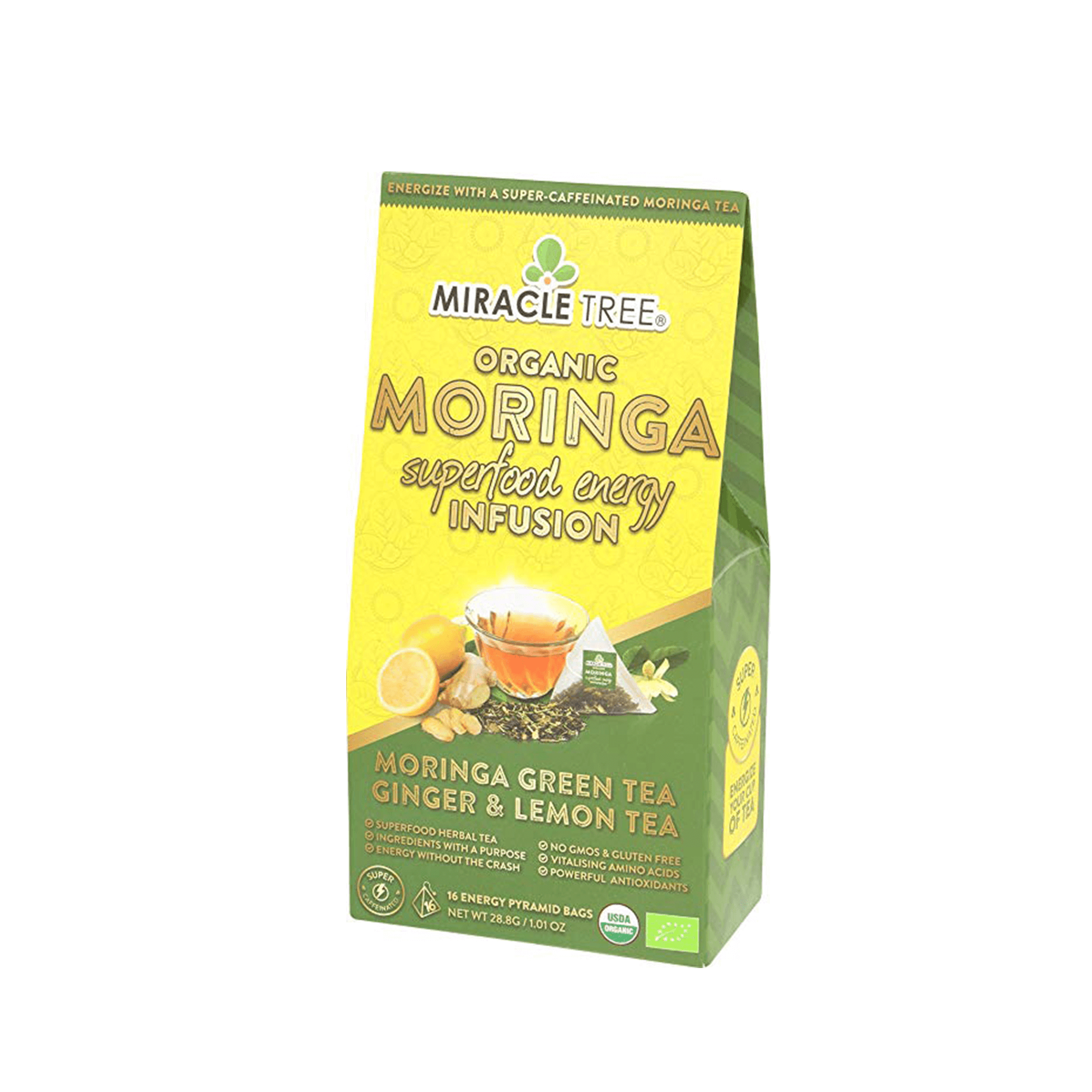 Moringa Energy Tea, Ginger Lemon by Miracle Tree