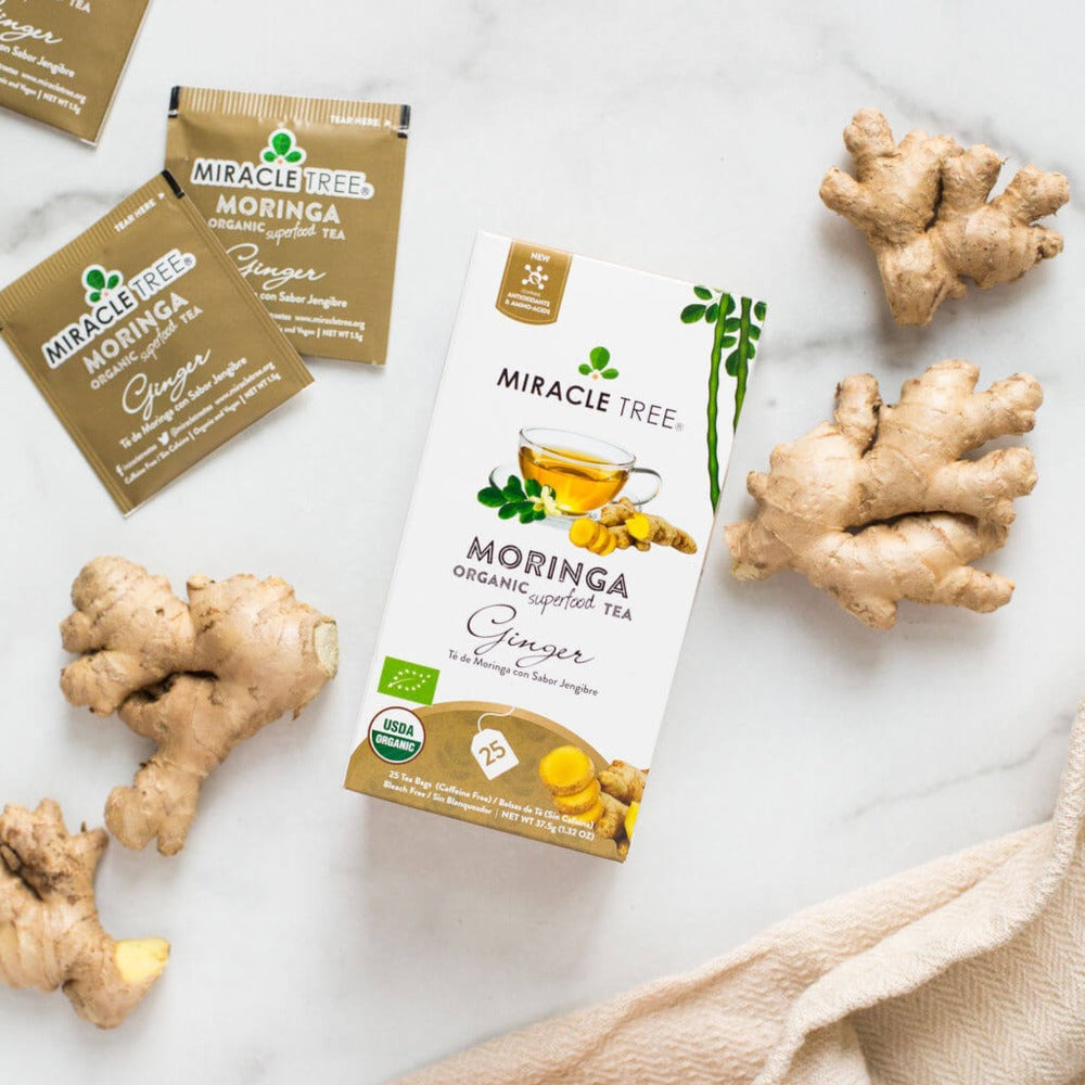 Organic Moringa Tea, Ginger by Miracle Tree