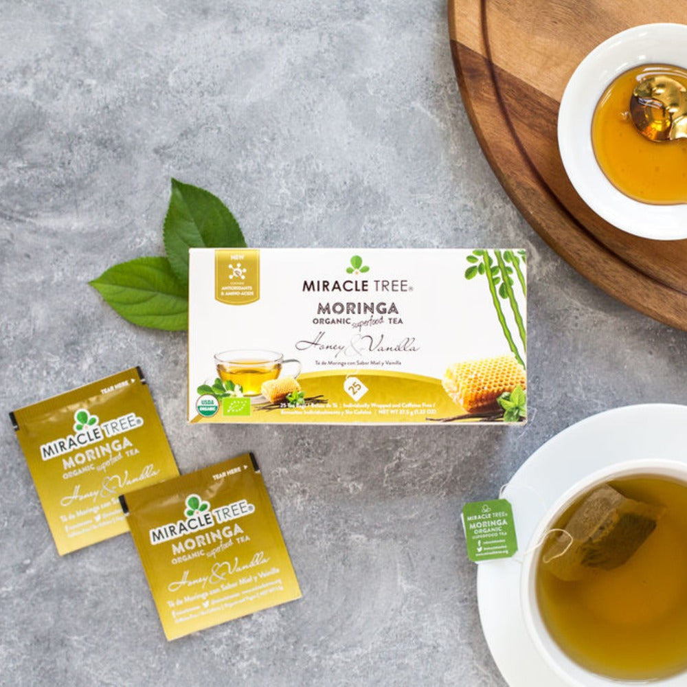 Organic Moringa Tea, Honey & Vanilla by Miracle Tree