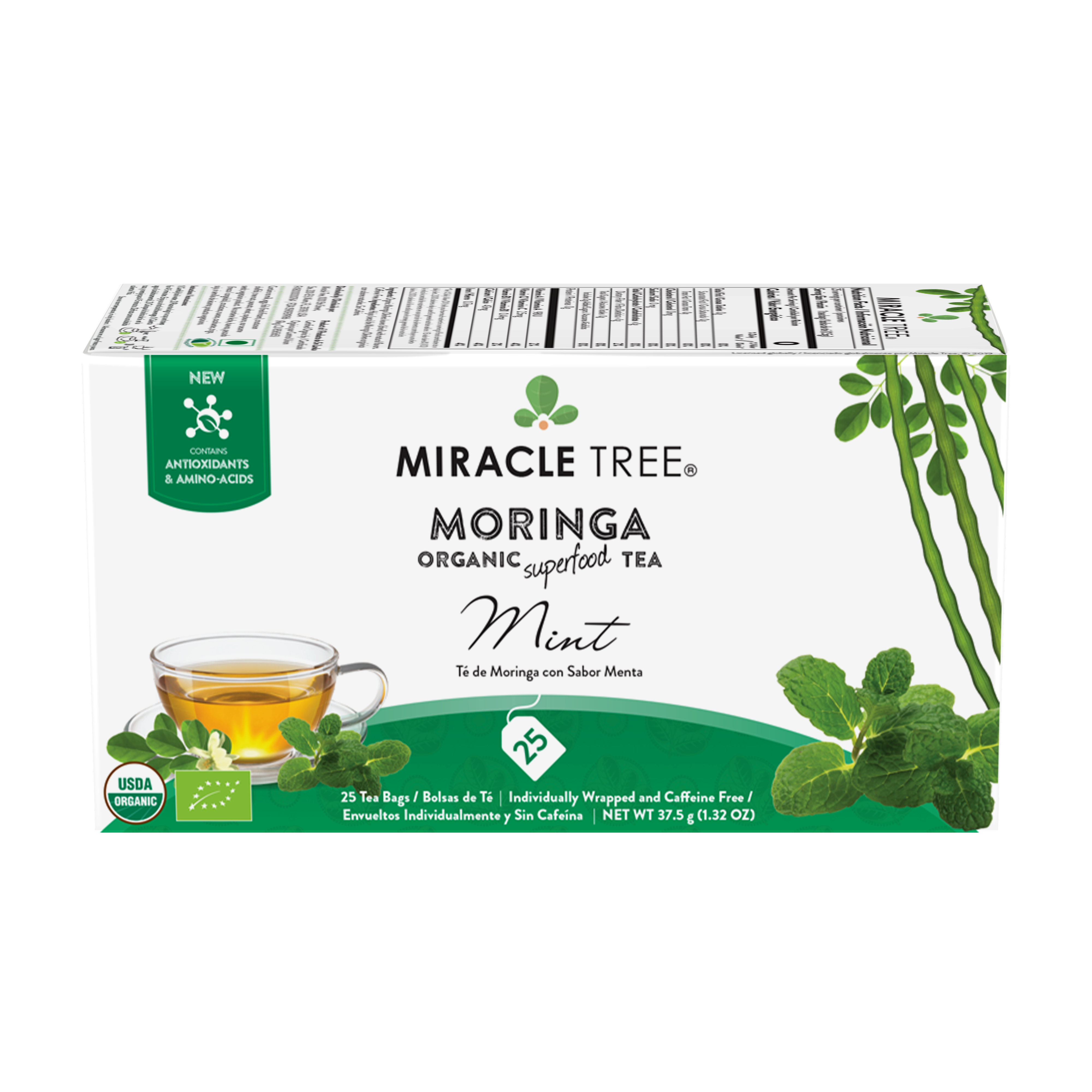 Organic Moringa Tea, Mint by Miracle Tree