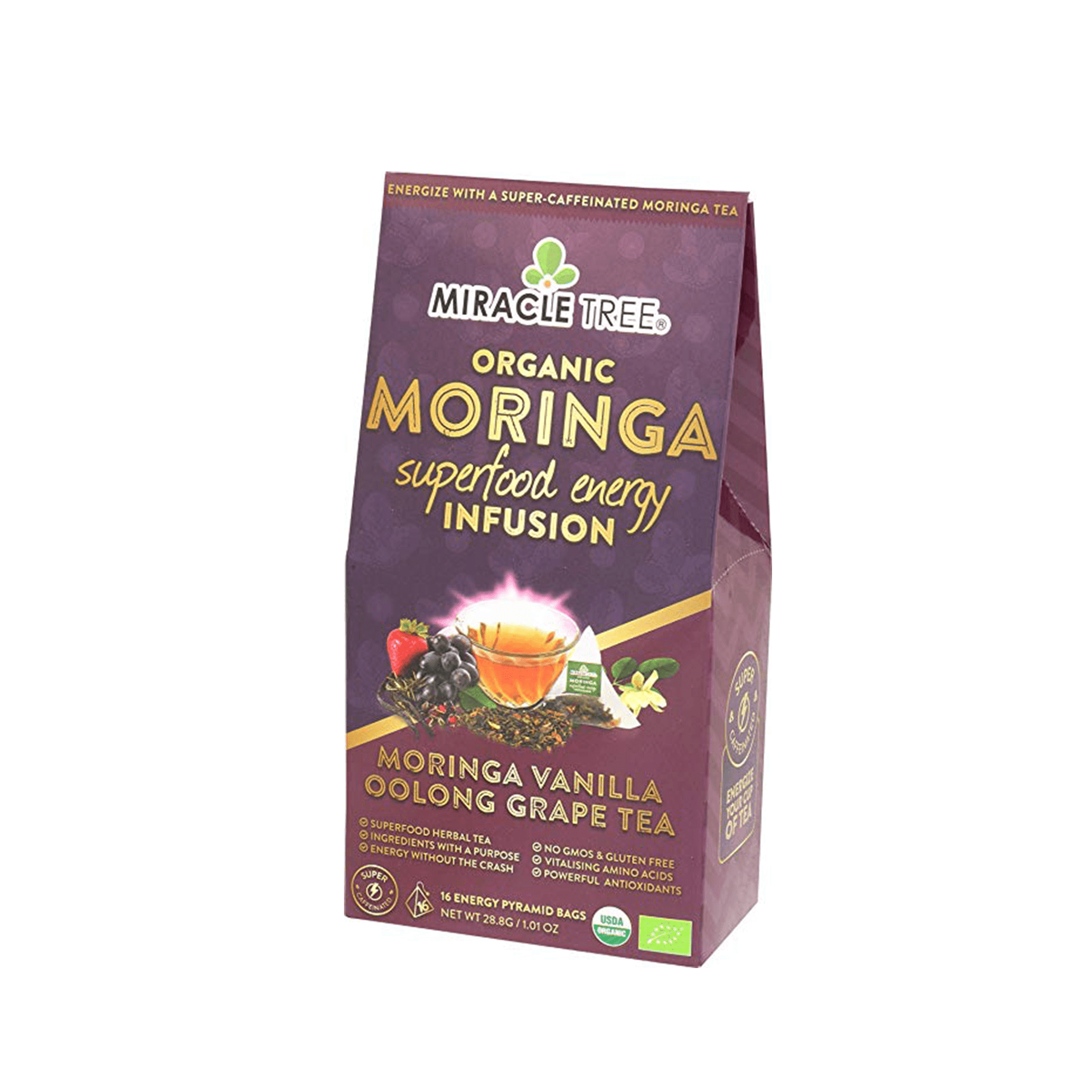 Moringa Energy Tea, Grape Vanilla by Miracle Tree