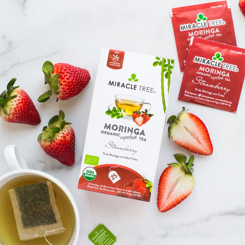 Organic Moringa Tea, Strawberry by Miracle Tree