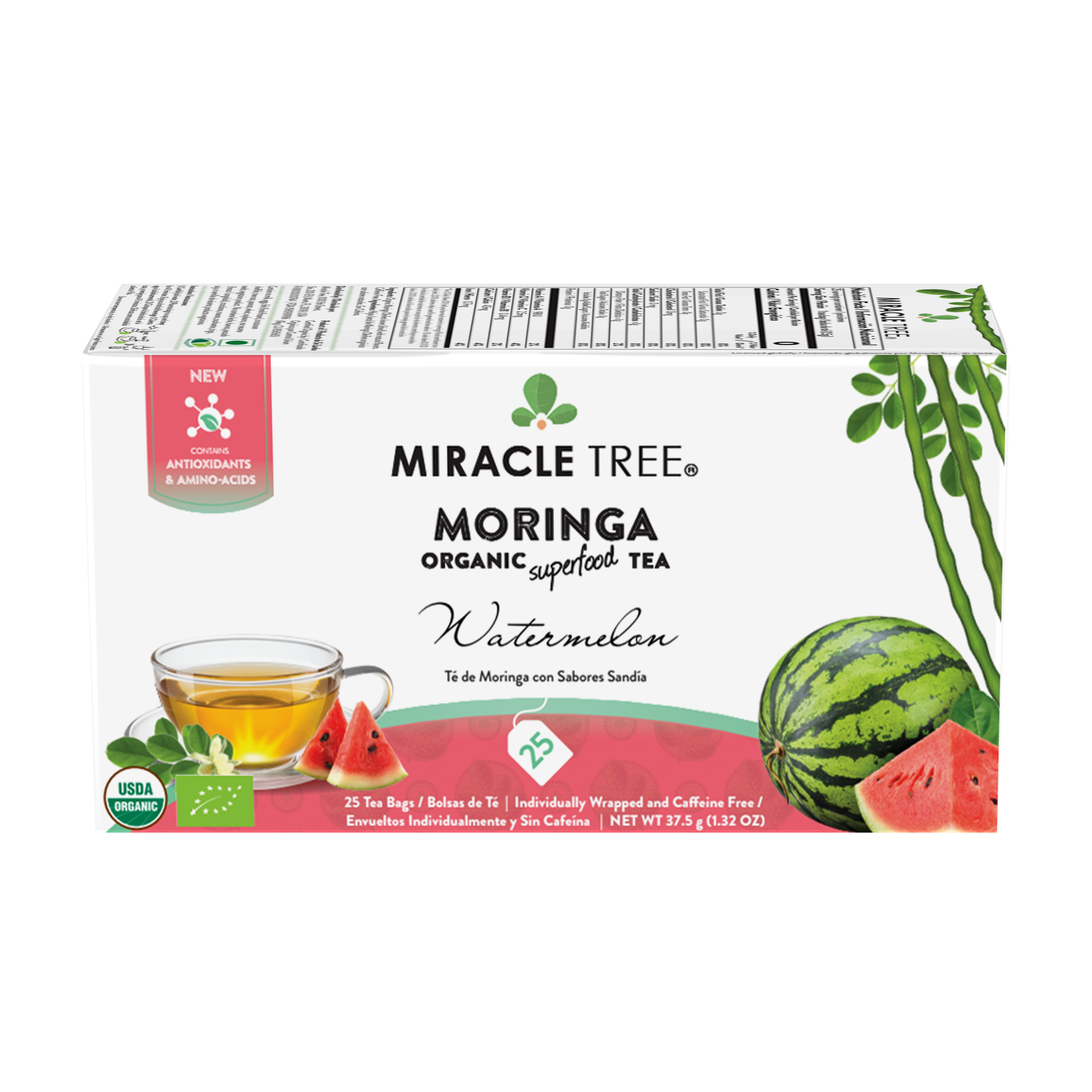 Organic Moringa Tea, Watermelon by Miracle Tree