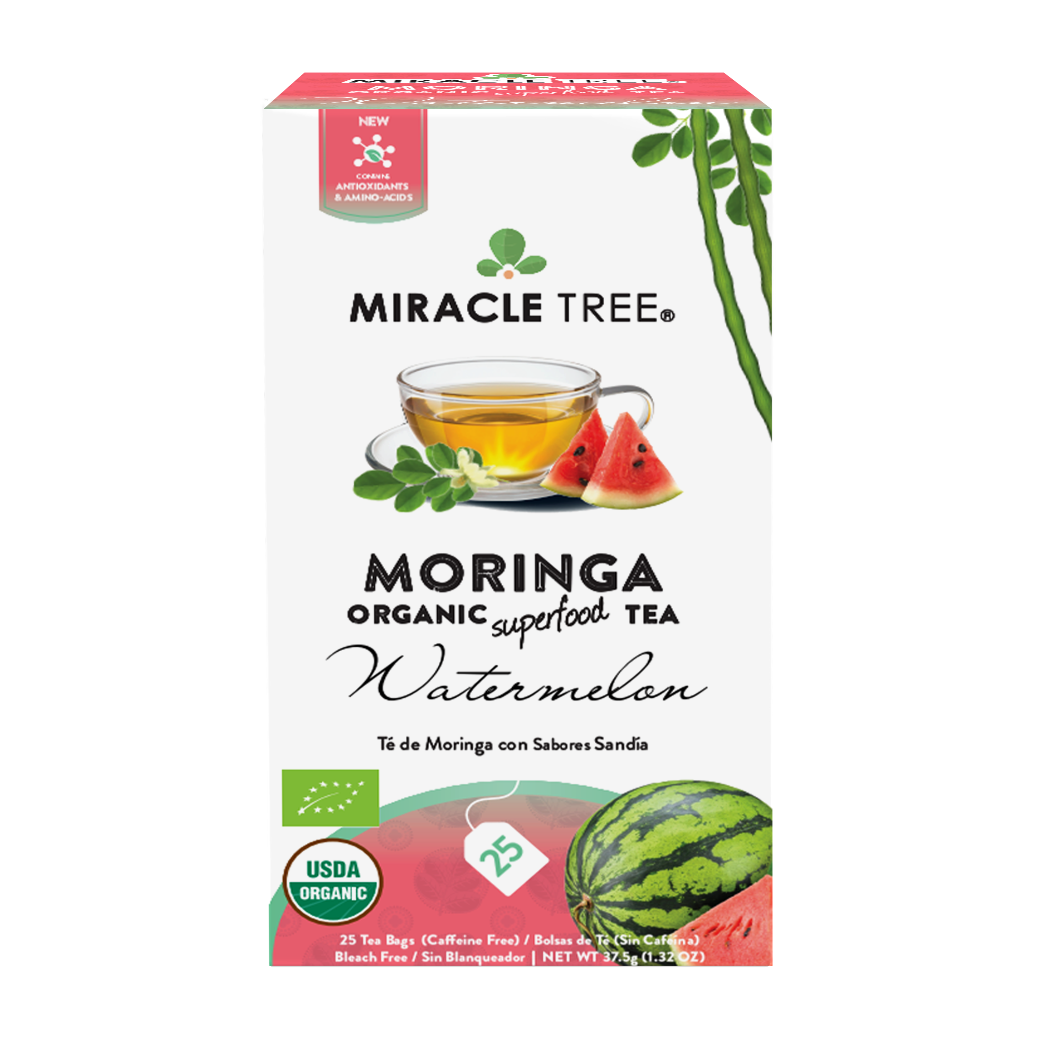 Organic Moringa Tea, Watermelon by Miracle Tree