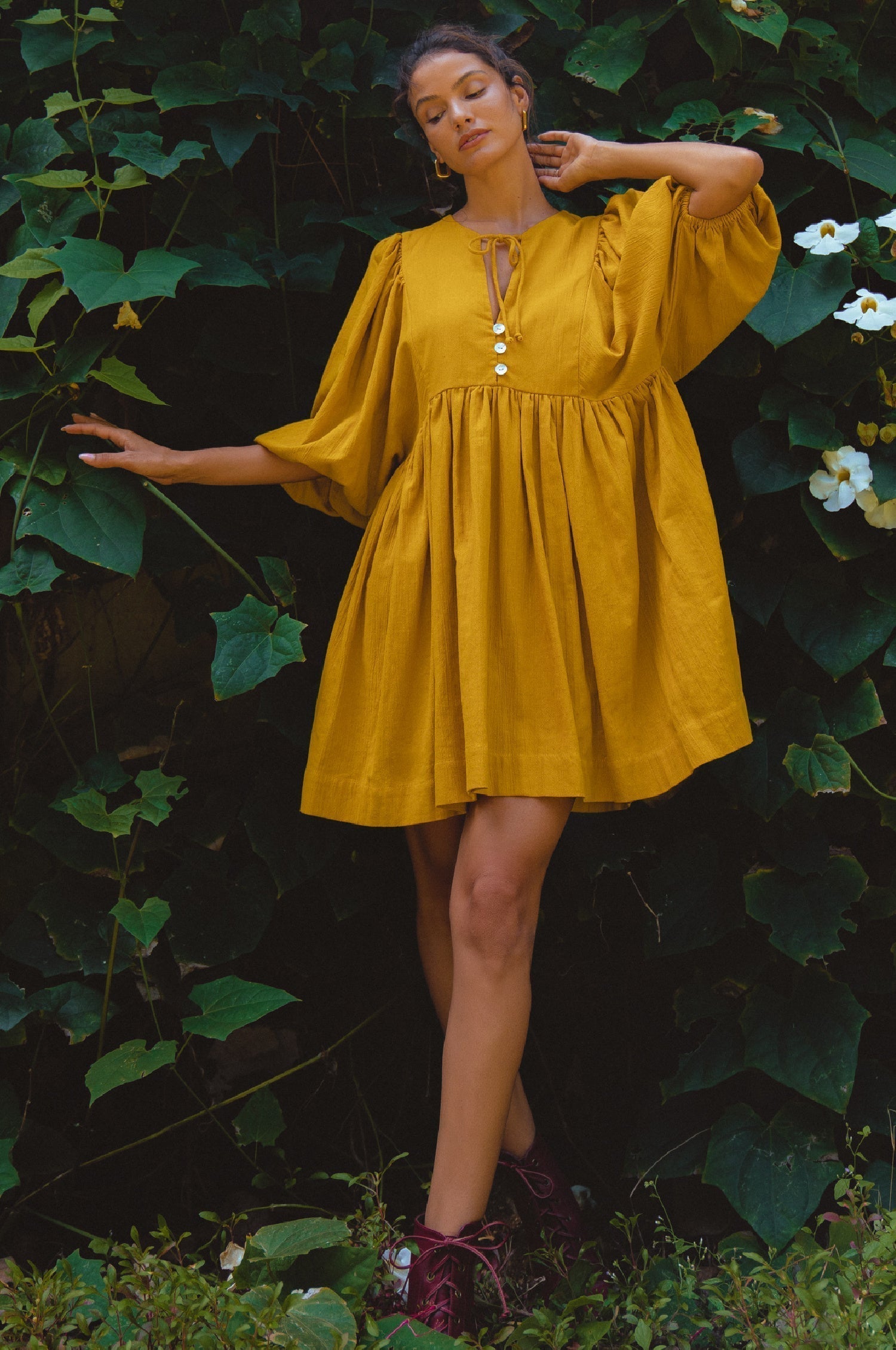 Maribelle Baby Doll Linen Dress by Bali ELF