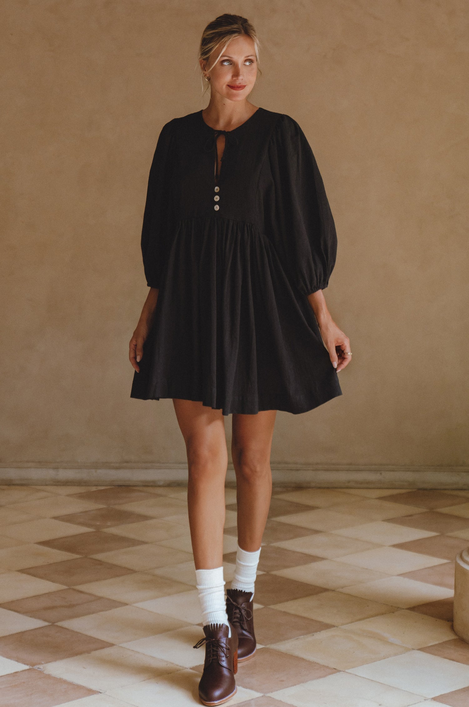 Maribelle Baby Doll Linen Dress by Bali ELF