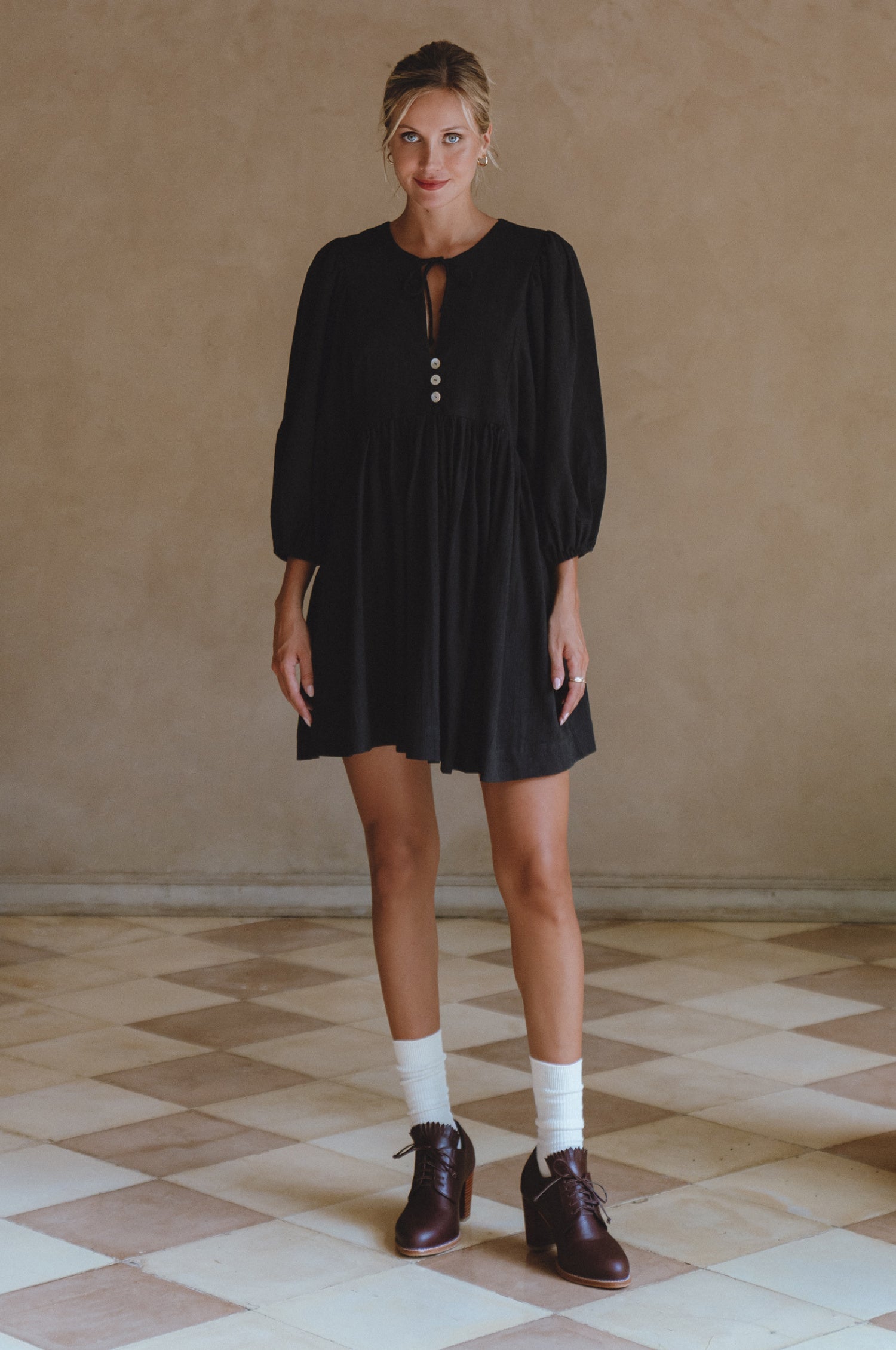 Maribelle Baby Doll Linen Dress by Bali ELF