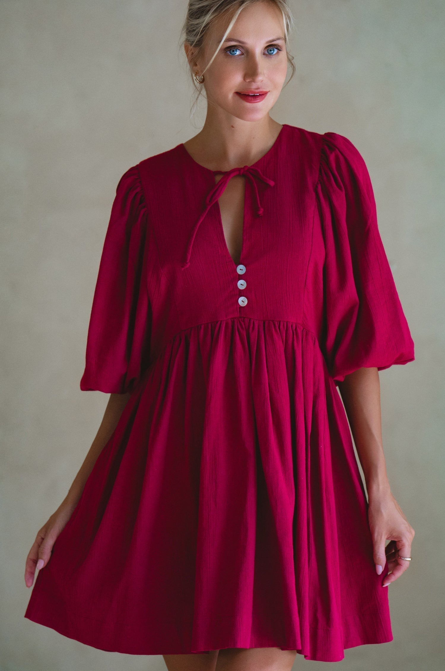 Maribelle Baby Doll Linen Dress by Bali ELF