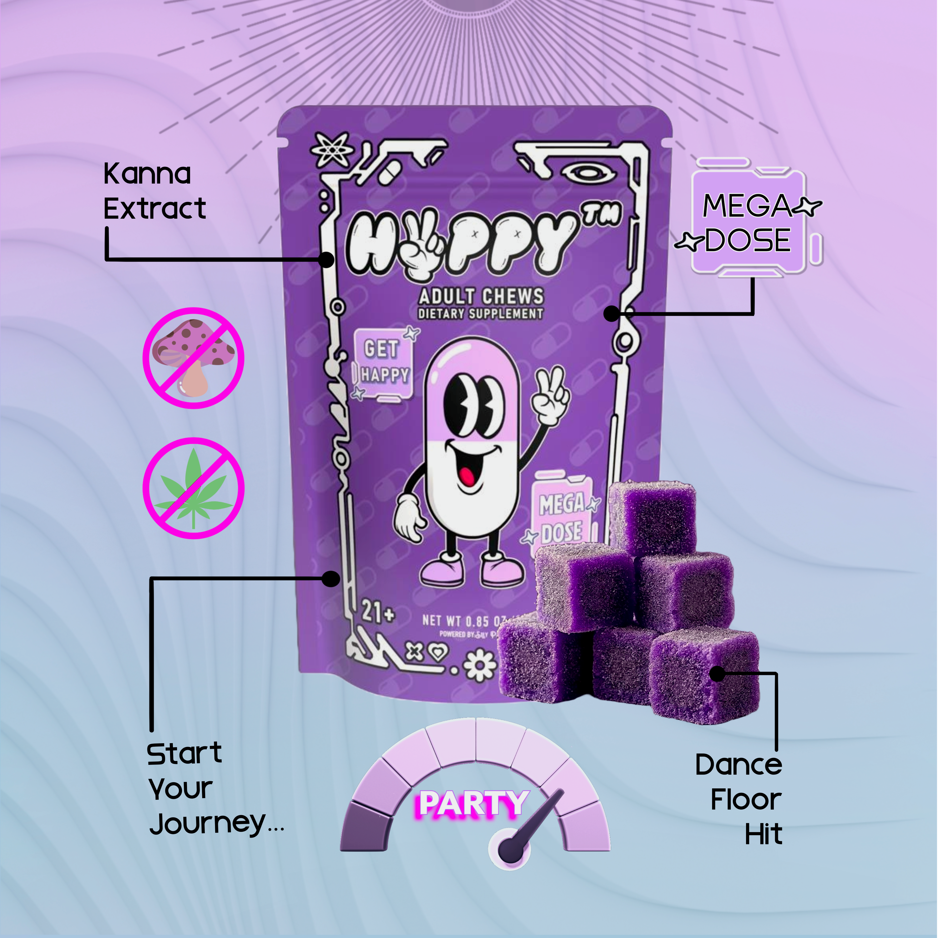 HVPPY™ Adult Chews Mega Dose by GET HVPPY™