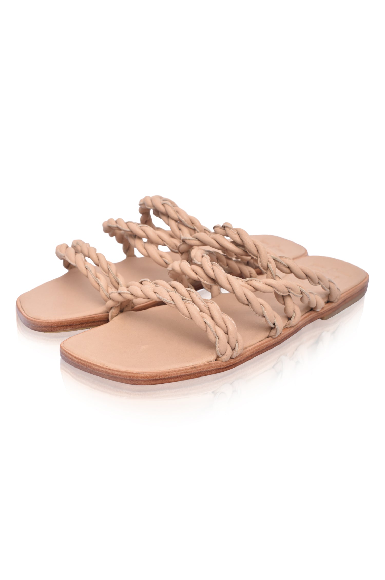 Melasti Woven Leather Slides by Bali ELF