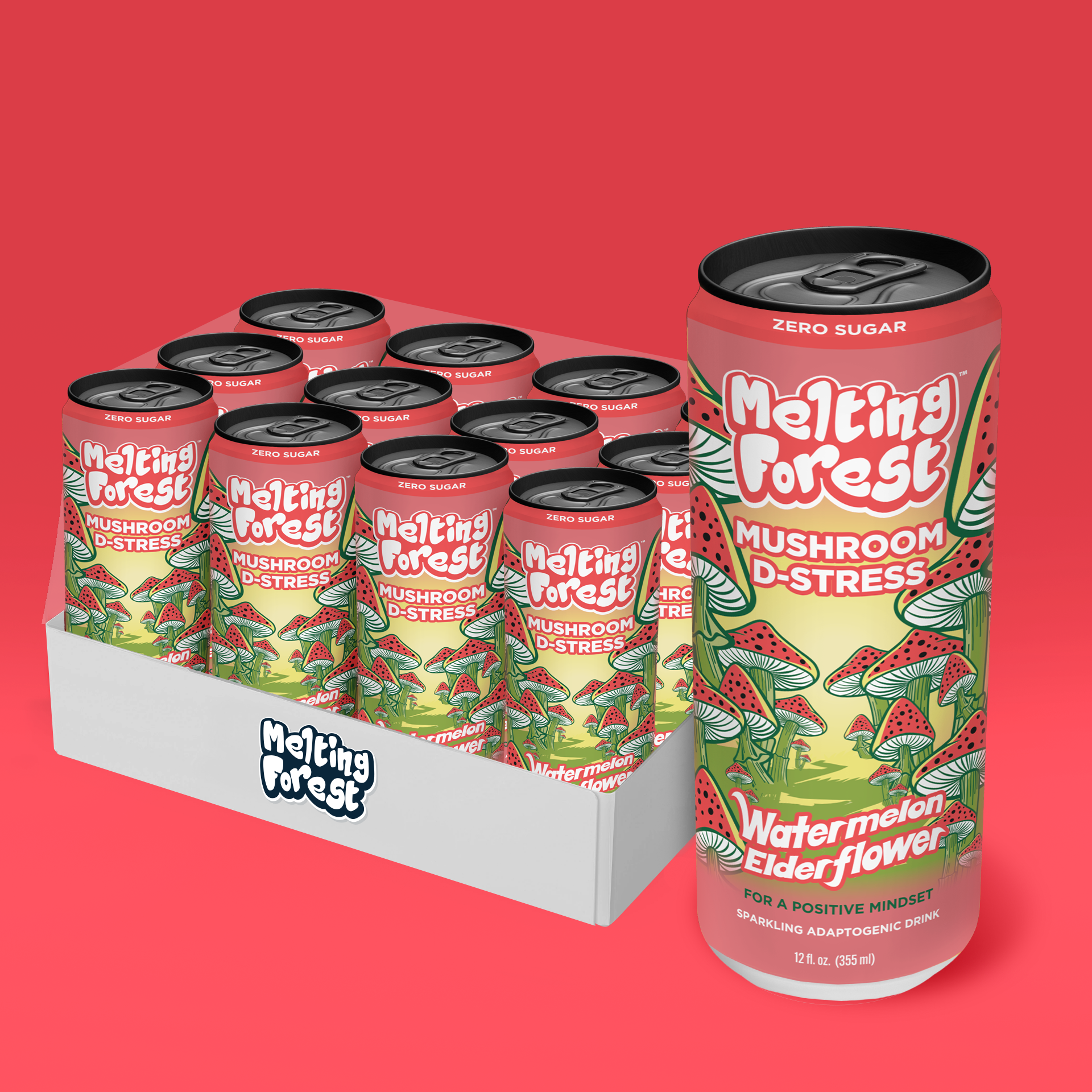 Mushroom D-Stress Drink 12 Pack by Melting Forest