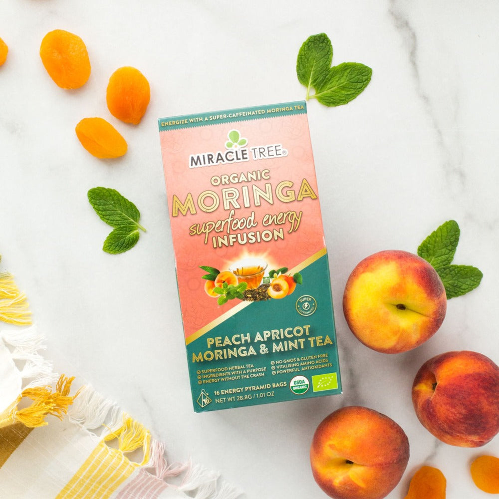 Moringa Energy Tea, Peach Mint Apricot by Miracle Tree