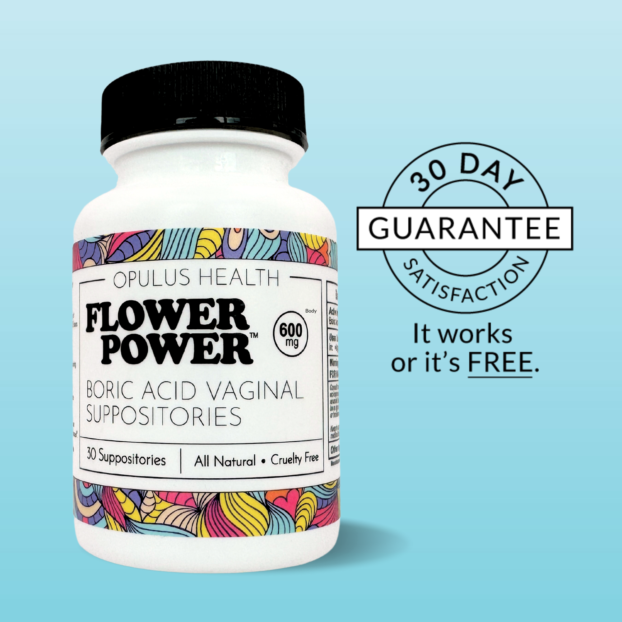 Flower Power® Boric Acid Suppositories (30ct/ea) by FlowerPower™ Feminine Health