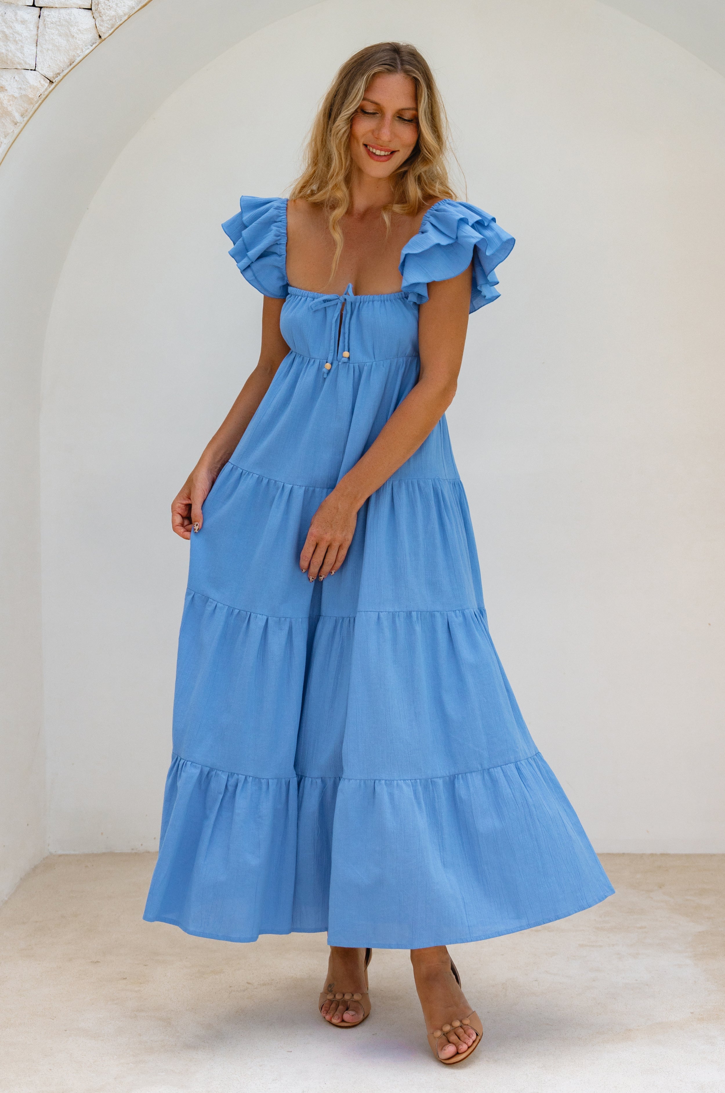 Nymph Bohemian Linen Maxi Dress by Bali ELF