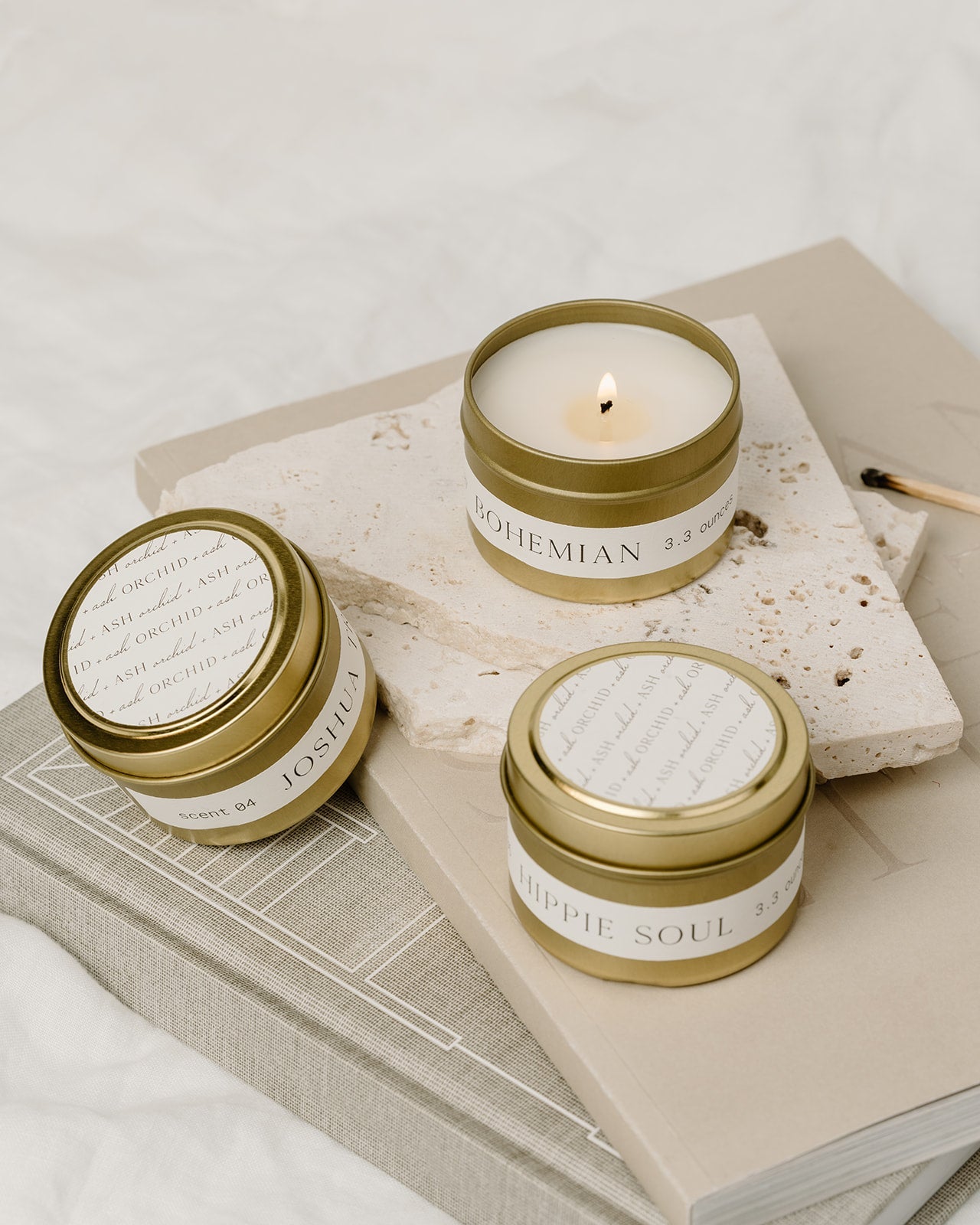 GOLDEN Travel Tin Candle by Orchid + Ash