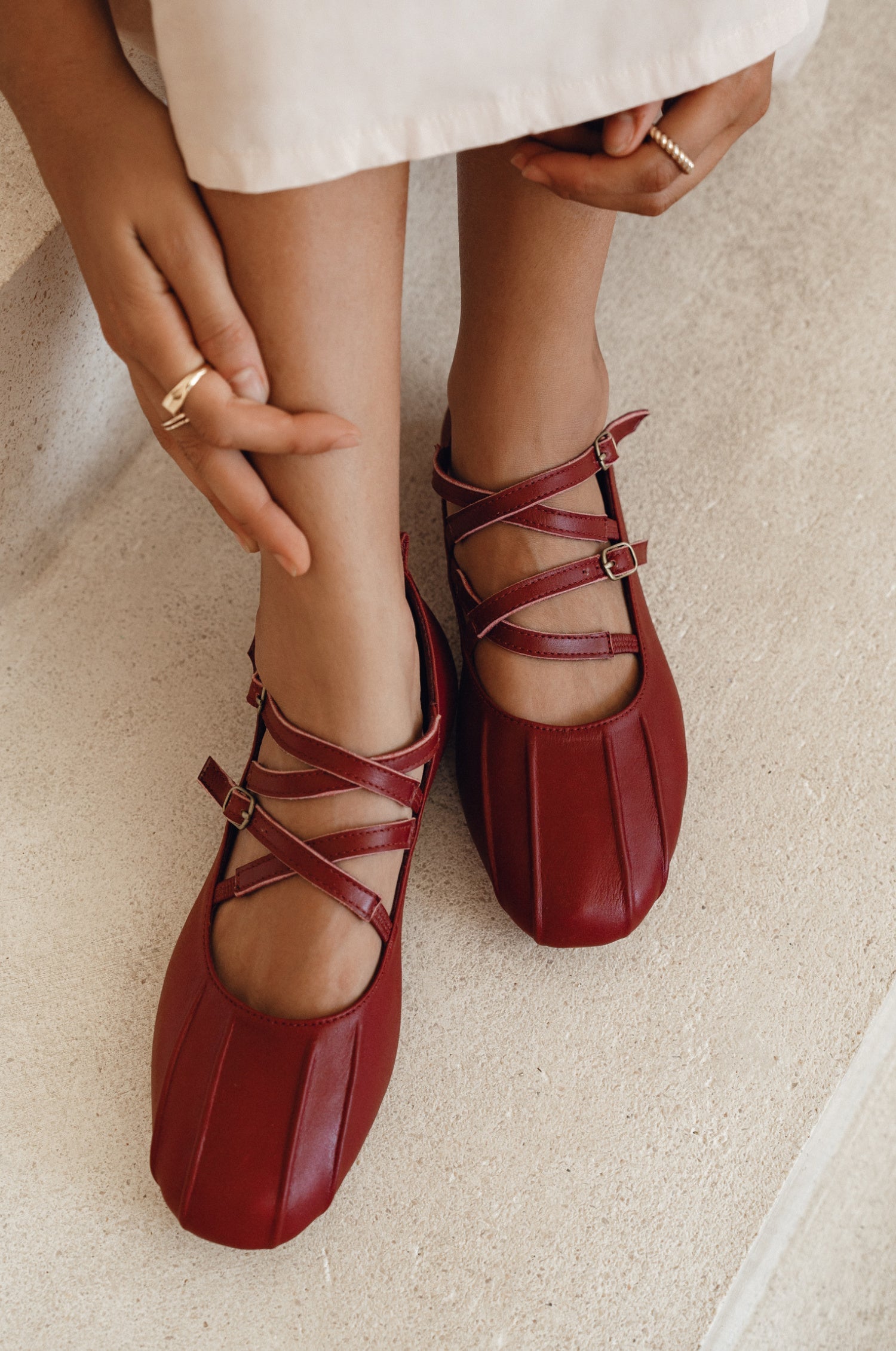 Obsession Criss Cross Leather Flats by Bali ELF