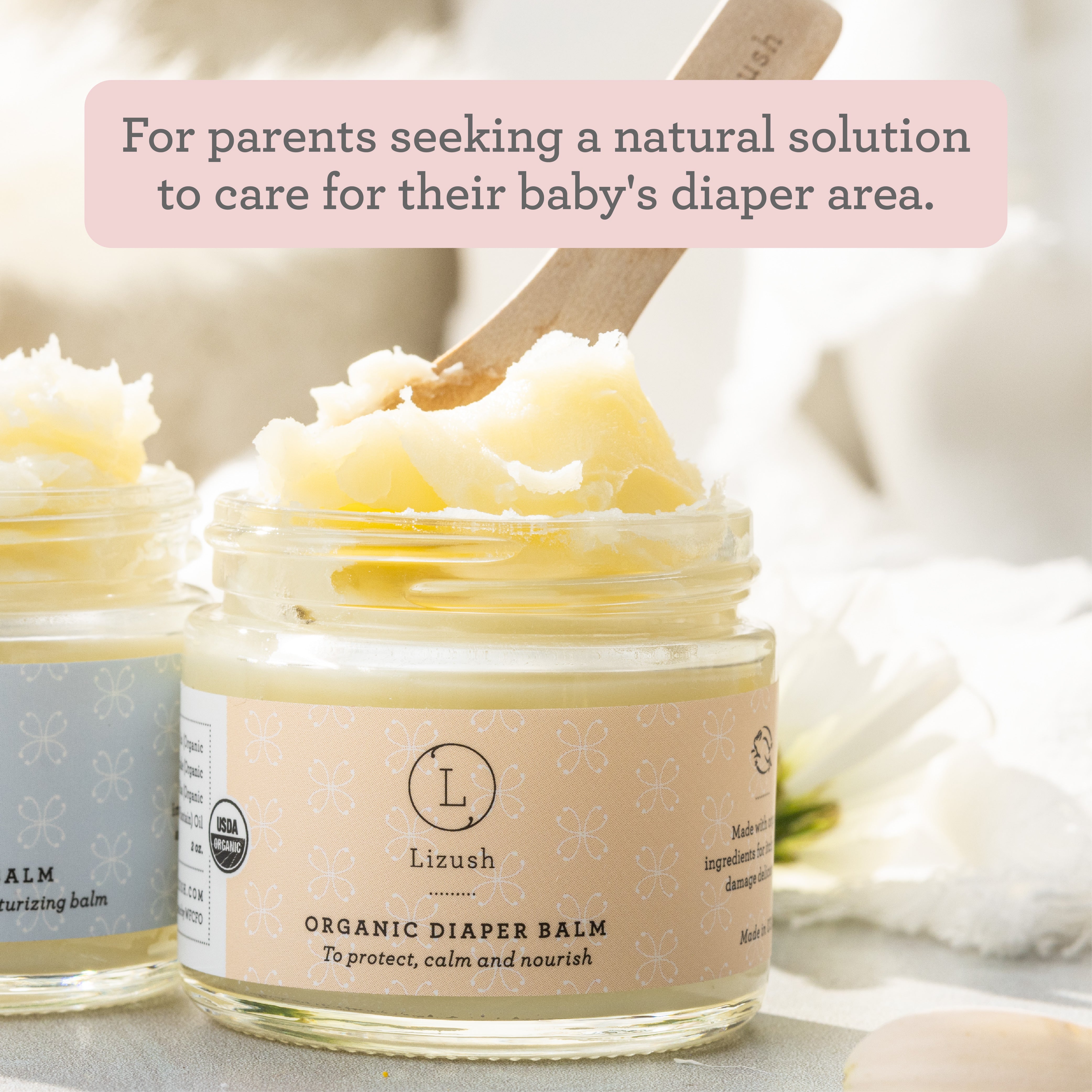 ORGANIC DIAPER BALM To protect, calm and nourish by Lizush