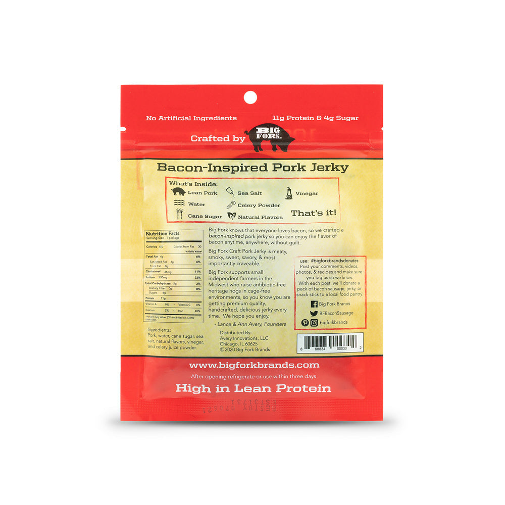 Craft Pork Jerky - 1 Case (8 X 2.25 oz. packs) by Big Fork Brands