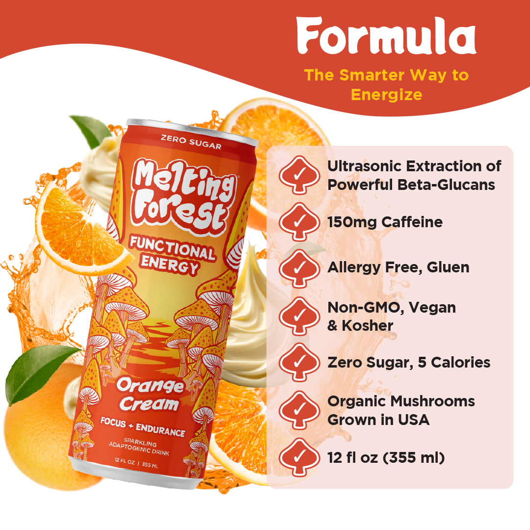 Mushroom Energy Drink 12 Pack - Orange Cream by Melting Forest
