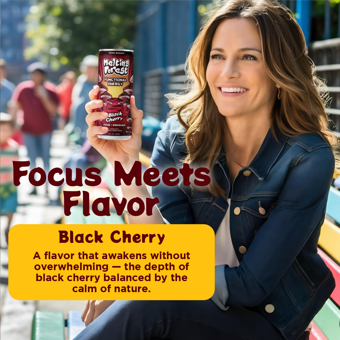 Mushroom Energy Drink 12 Pack - Black Cherry by Melting Forest